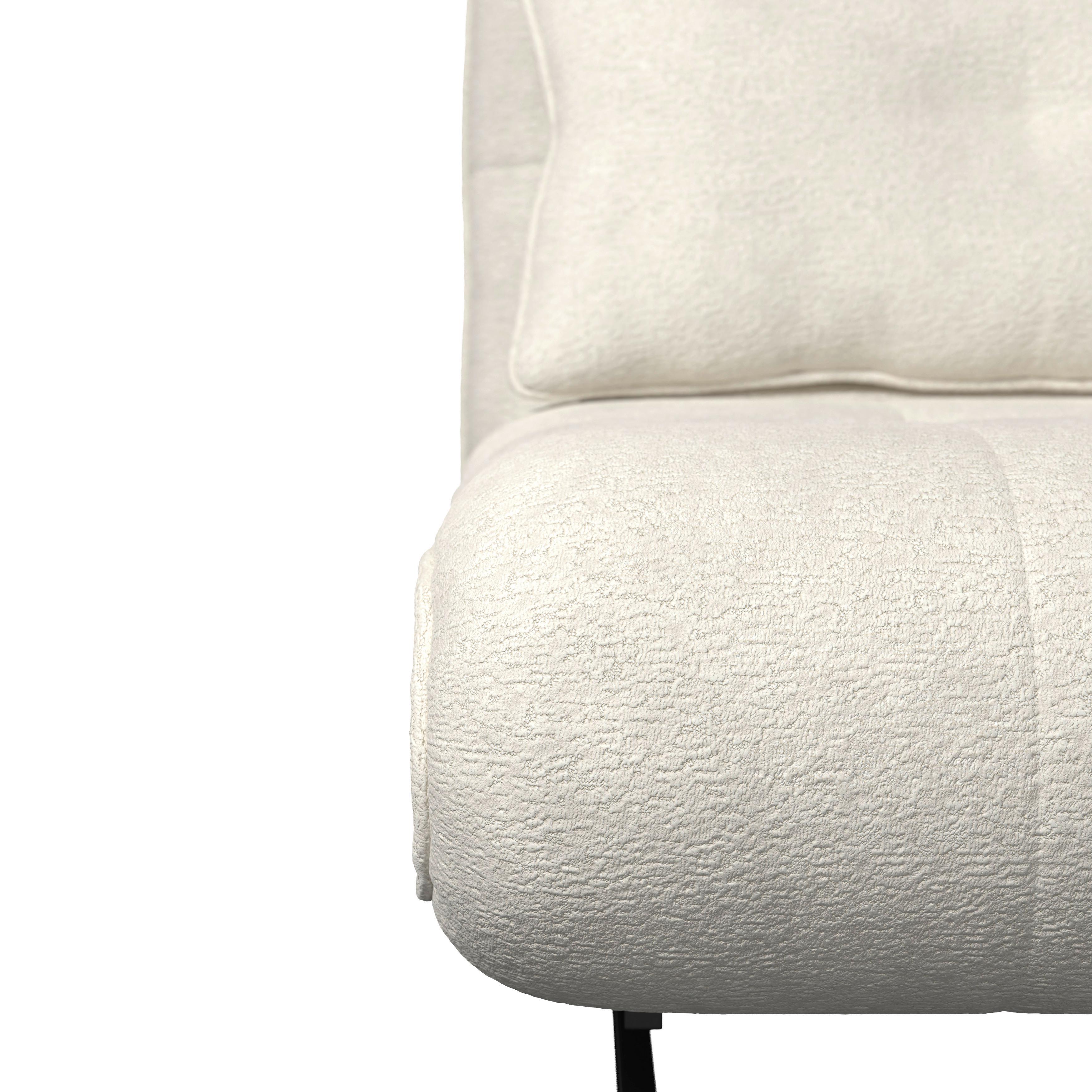 BÄDDSOFFA LUNA - vit/svart, Modern, metall/textil (143/84/81cm) - Bessagi Home