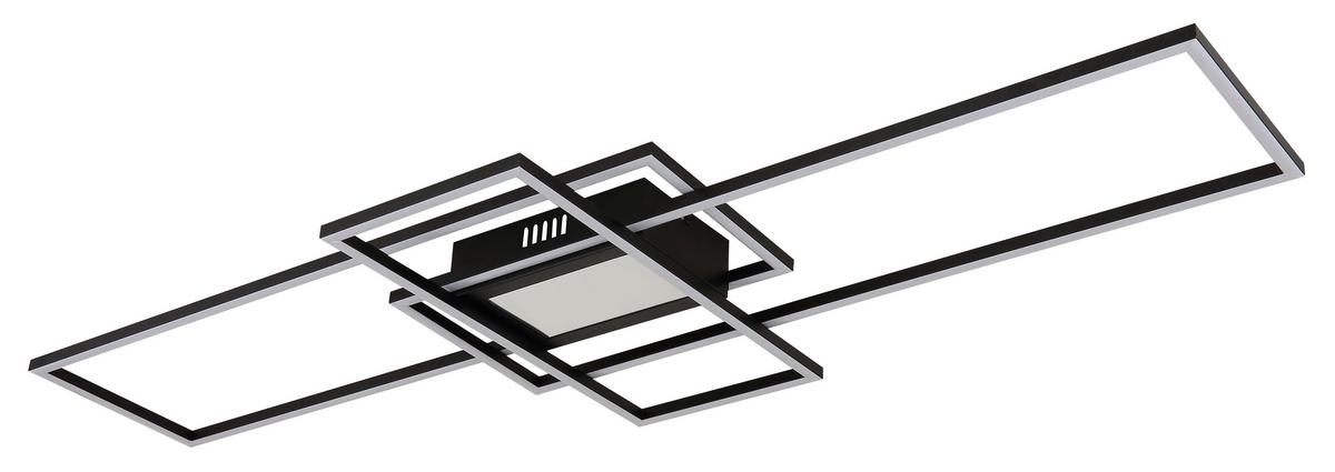 LED-DECKENLEUCHTE 48468-60 - Opal/Schwarz, Design, Kunststoff/Metall (110,8/42/6,8cm) - Globo