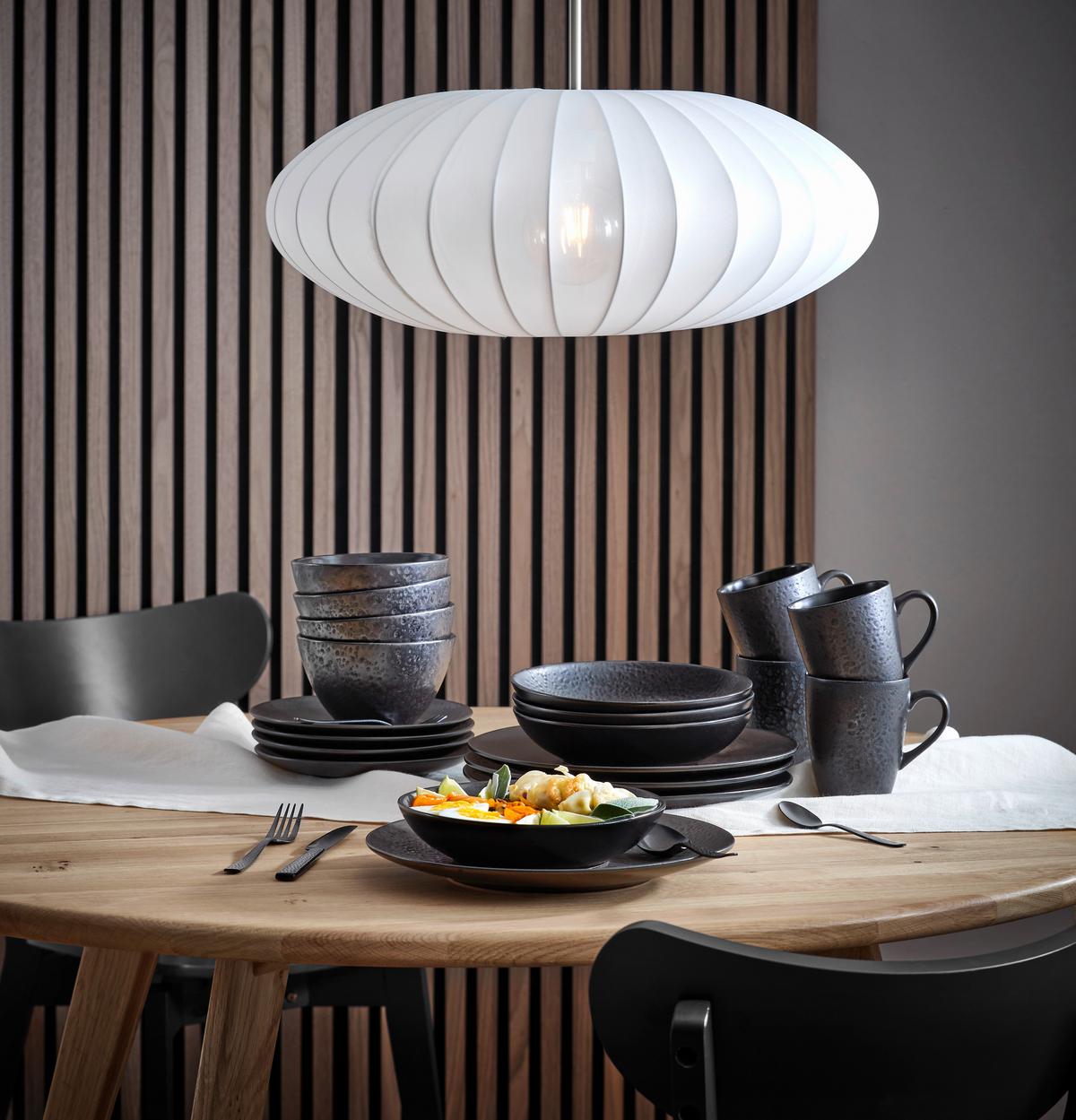 SERWIS OBIADOWO-ŚNIADANIOWY KITWE - czarny, Design, ceramika - Ritzenhoff Breker