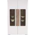 Vitrina Toronto - bela/hrast, Moderno, steklo/leseni material (105/196/42cm) - Mömax modern living