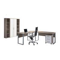 Büro Office Edition Set 3 Weiß/Sonoma Eiche - Weiß/Sonoma Eiche, MODERN, Holzwerkstoff - MID.YOU