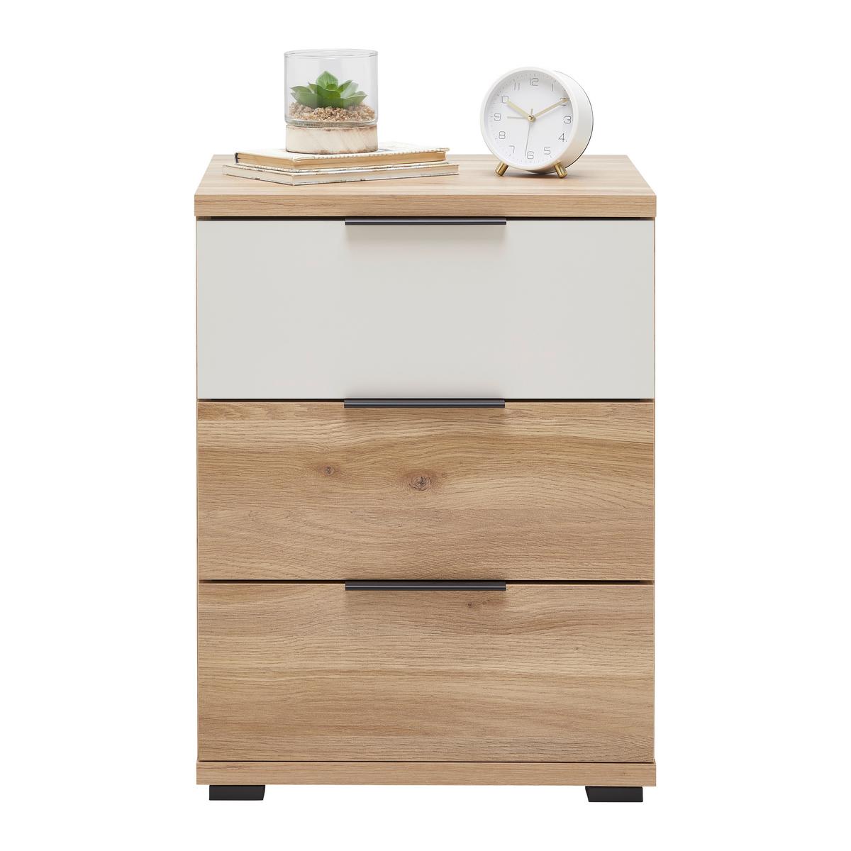 Nachtkästchen Rabina Eichefarben/Kaschmir - Kaschmir/Eichefarben, Konventionell, Holzwerkstoff/Kunststoff (46/61/42cm) - Mömax