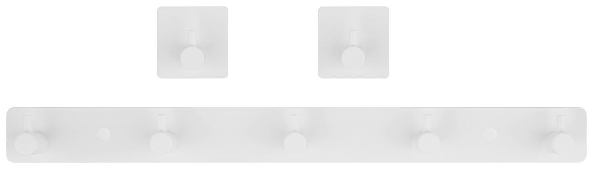 Stenski Obešalnik Bert, Bela, Jeklo - bela, Moderno, kovina (35,5/3,3/3,5cm)