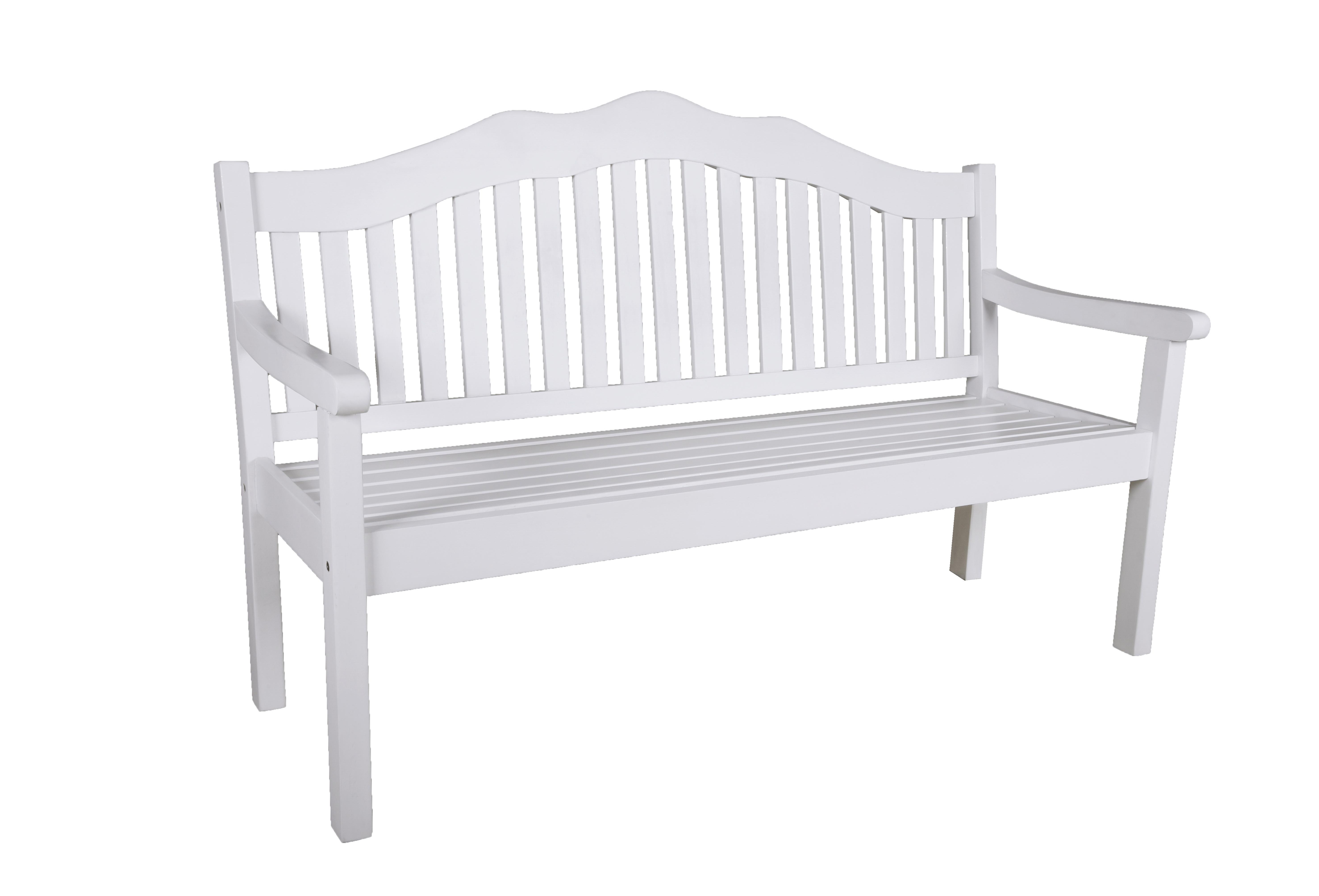 Gartenbank Austin Weiß ca. 160x103x64 cm Holz - Eukalyptusholzfarben/Weiß, Basics, Holz (160/103/64cm) - Gardenson