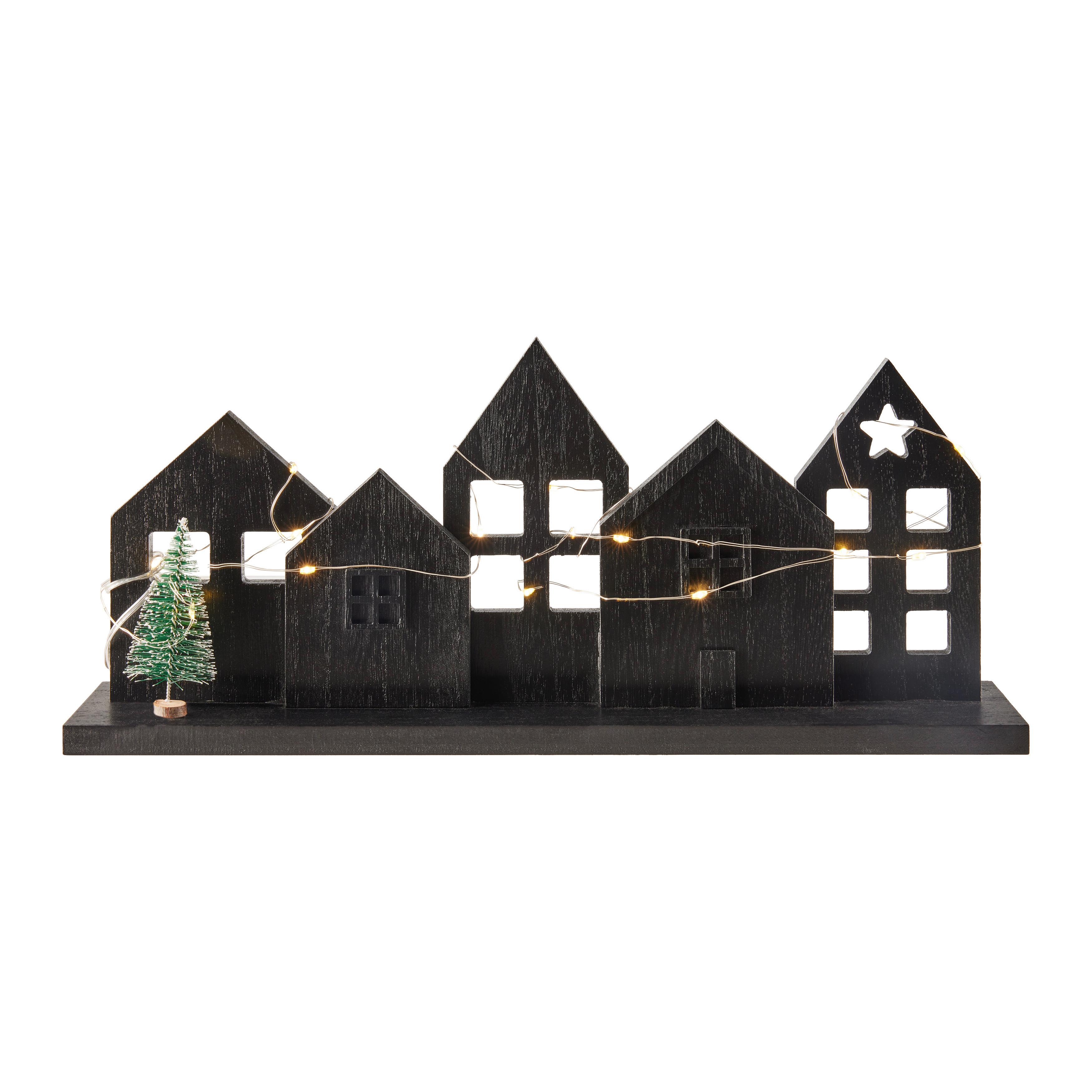 Casă decorativă Lizie - negru, material pe bază de lemn (30/20/5cm) - Modern Living