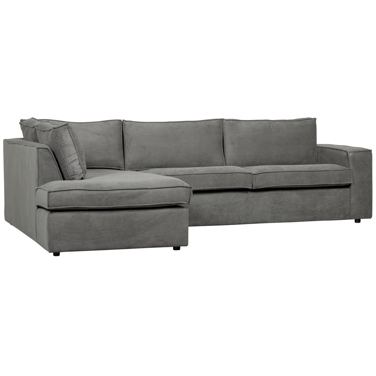Ecksofa Thomas Dunkelgrau S: 197x283cm - Dunkelgrau/Schwarz, Design, Kunststoff/Textil (197/283cm) - Livetastic