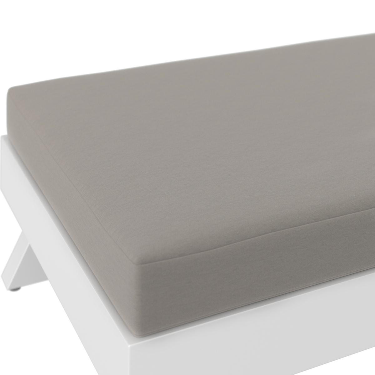 GARTENLIEGE SUSA - Hellgrau, Modern, Textil/Metall (200/64/40cm) - Bessagi Garden