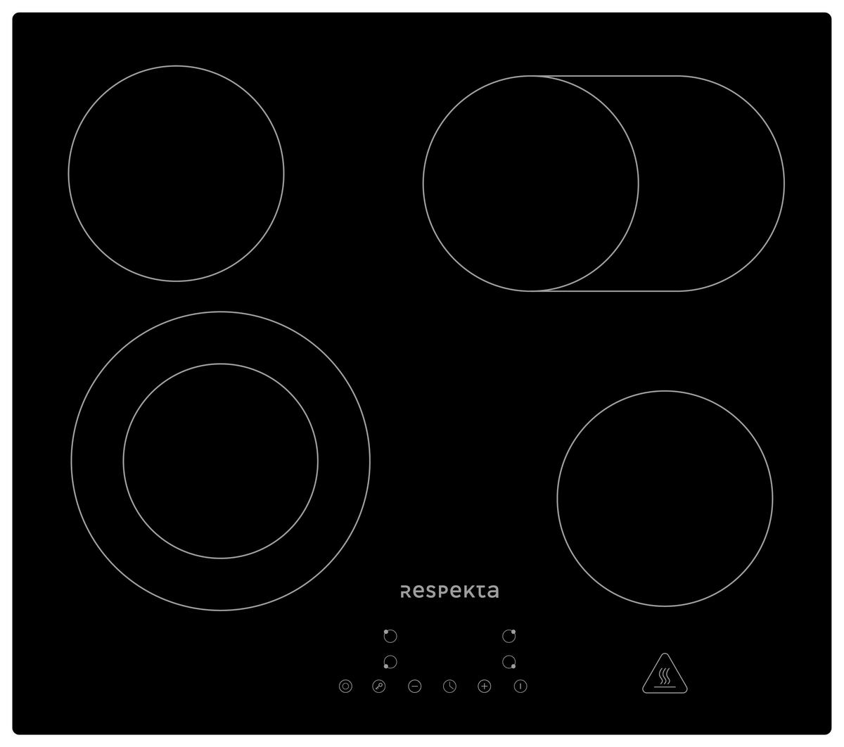 Set Pečice In Kuhalne Plošče Respekta - črna, Trend, kovina/steklo (59,5/59,5/56,5cm) - Respekta