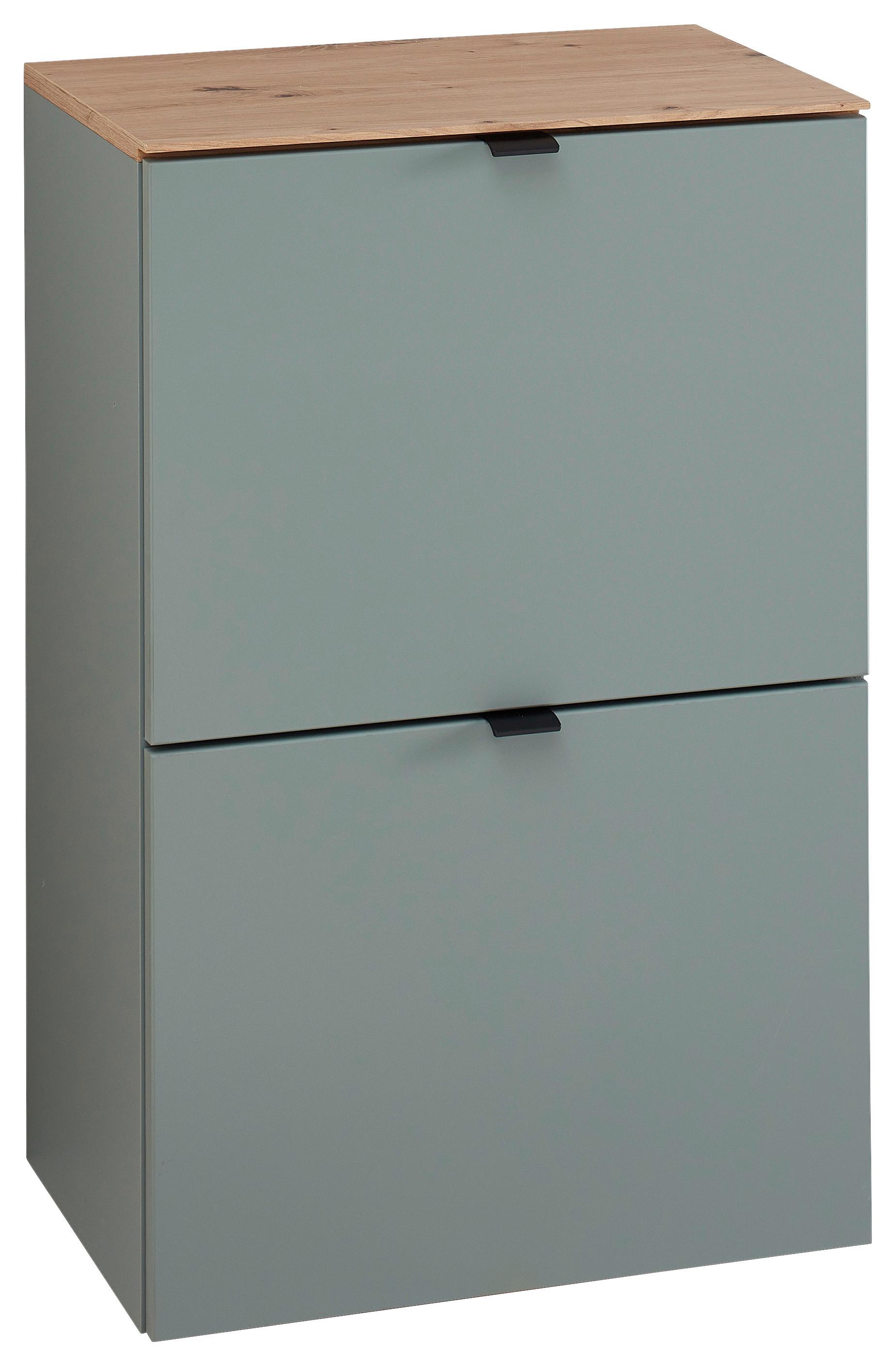 SZAFKA UCHYLNA NA BUTY DIANA - czarny/szałwiowy, Design, materiał drewnopochodny/metal (55/84/37cm) - Voleo