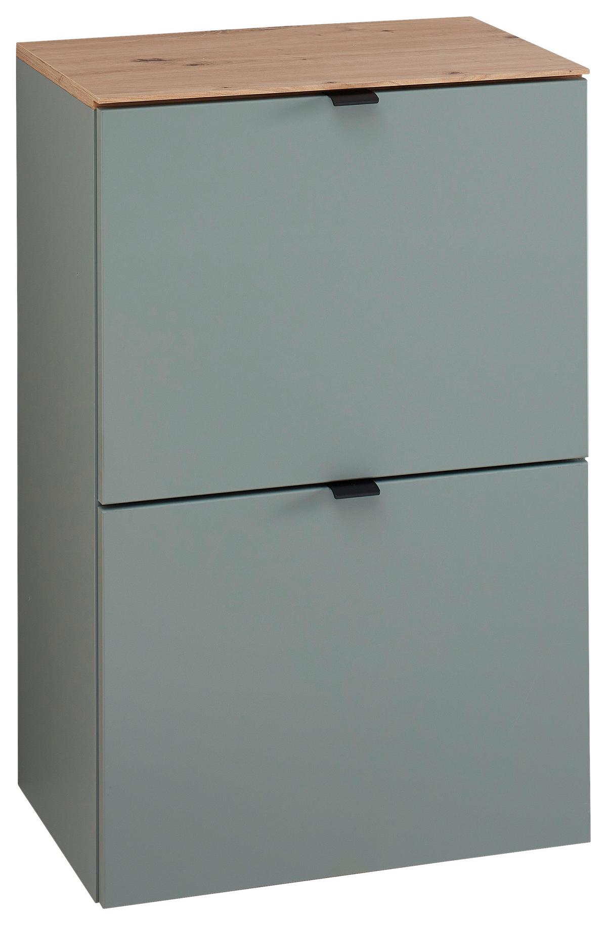 SZAFKA UCHYLNA NA BUTY DIANA - czarny/szałwiowy, Design, materiał drewnopochodny/metal (55/84/37cm) - Voleo