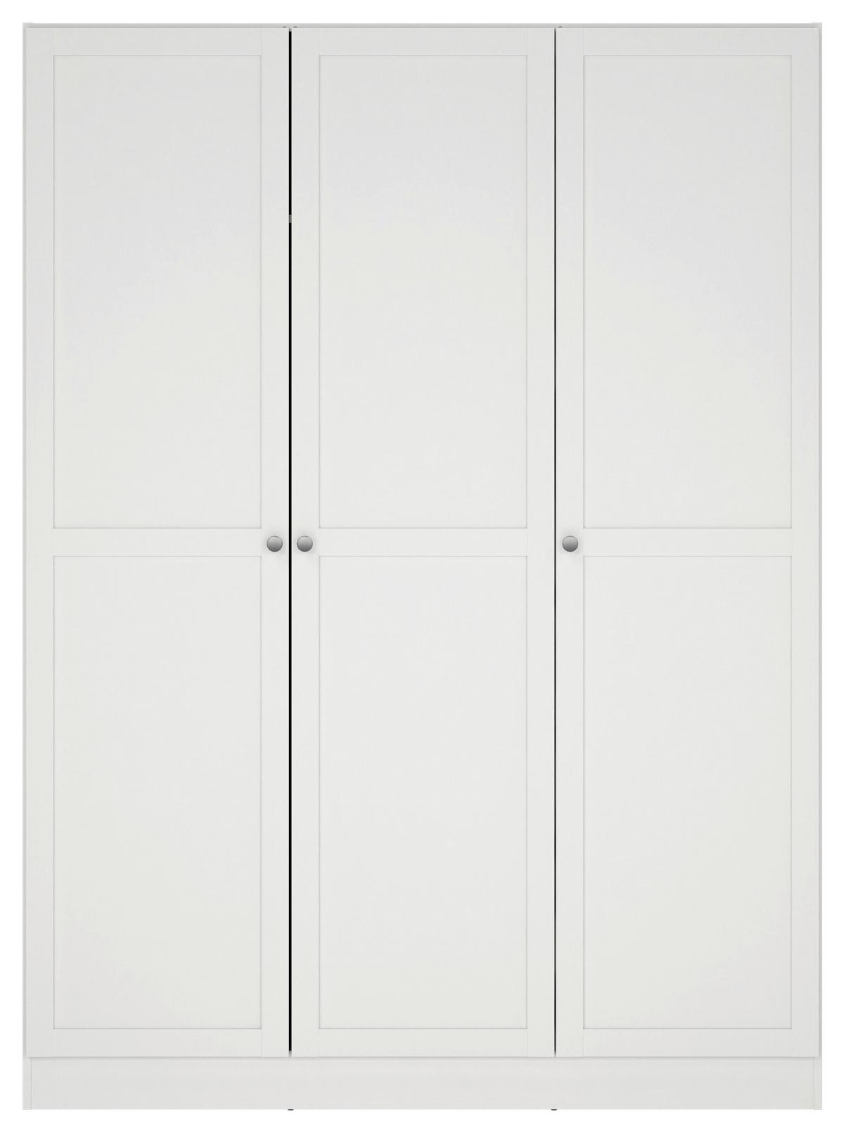 Omara S Klasičnimi Vrati Billund, Bela - srebrne barve/bela, Moderno, kovina/leseni material (147/200/61,7cm) - MID.YOU