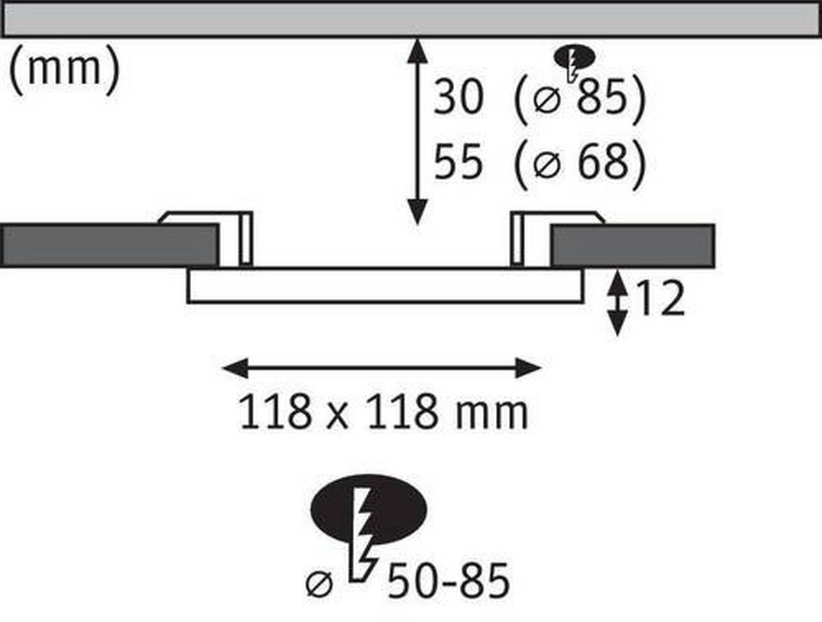LED-Paneel Areo VariFit in Weiß max. 6,5 Watt - Weiß, Design, Kunststoff (11,8/11,8/5cm) - Paulmann