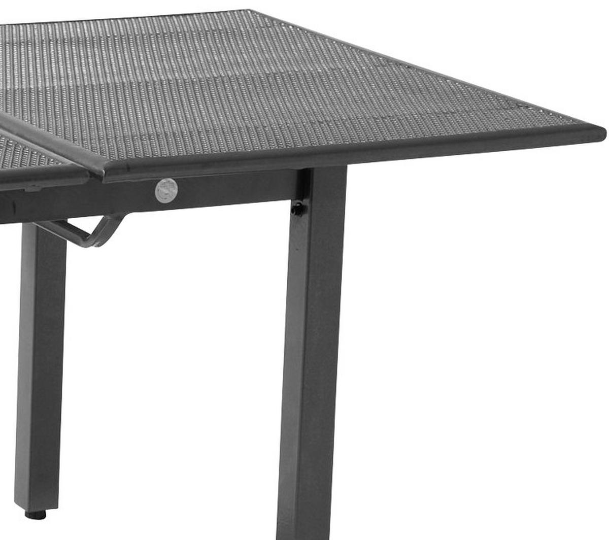 Gartentisch Toulouse Grau ausziehbar ca. 200x74x90cm - Grau, Basics, Metall (140-200/74/90cm) - Gardenson