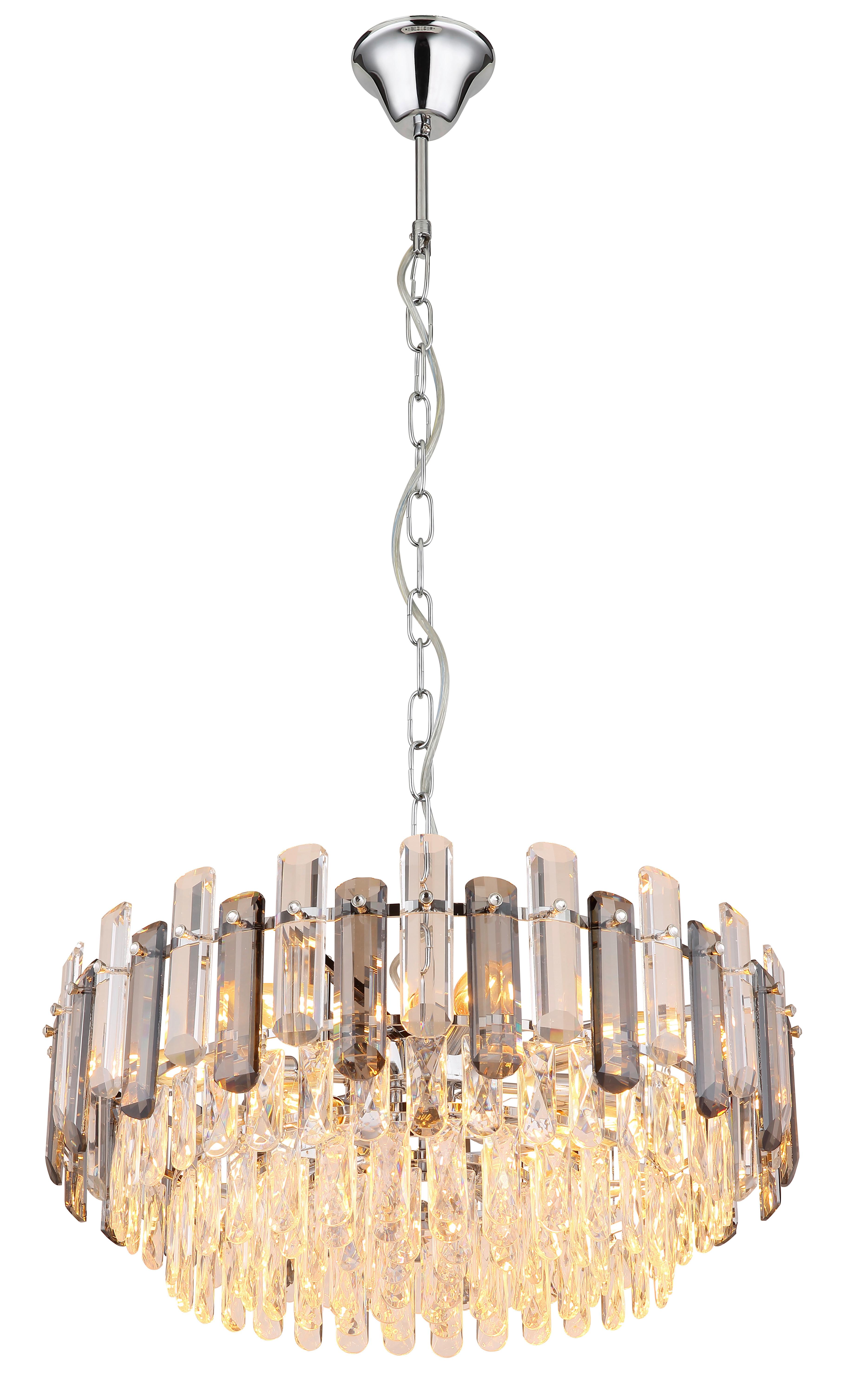 HÄNGELEUCHTE 63109H - Klar/Chromfarben, Konventionell, Glas/Kunststoff (59/132cm) - Globo