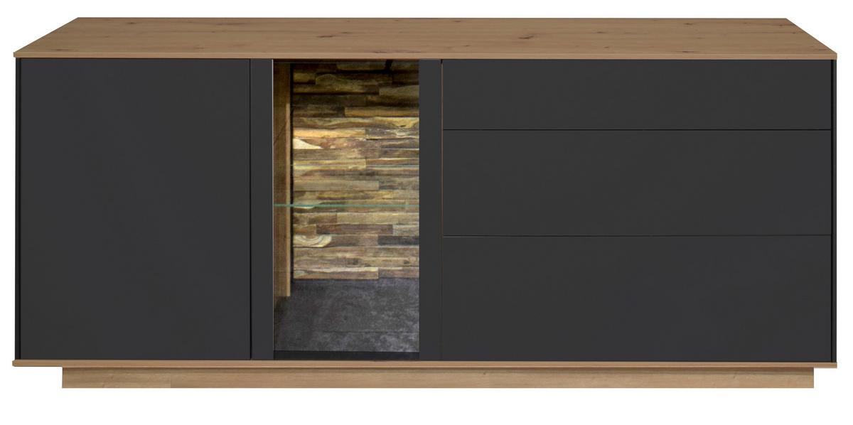 TV-Element Halvar Anthrazit/Eiche Artisan - Anthrazit/Eiche Artisan, MODERN, Glas/Holz (169/71/42cm) - Premium Living
