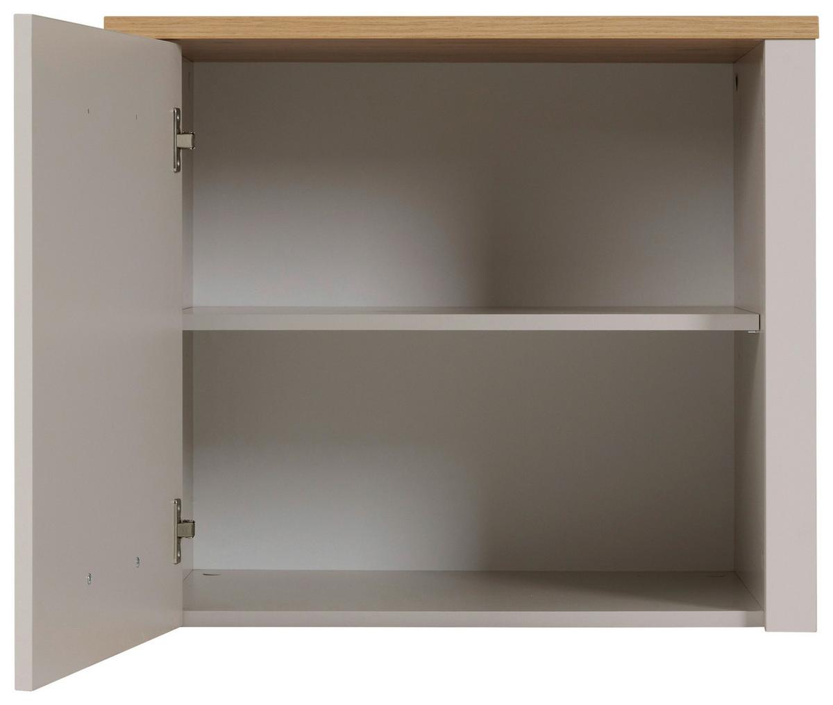 Aufsatzschrank Sardegna Kaschmir/Eiche - Kaschmir/Silberfarben, ROMANTIK / LANDHAUS, Holzwerkstoff/Metall (70/60/60cm) - home24