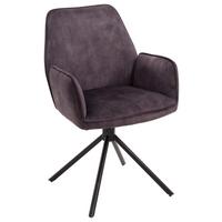 Armlehnstuhl Ottawa Anthrazit/Schwarz - Anthrazit/Schwarz, Modern, Textil/Metall (60/89/64cm) - Premium Living