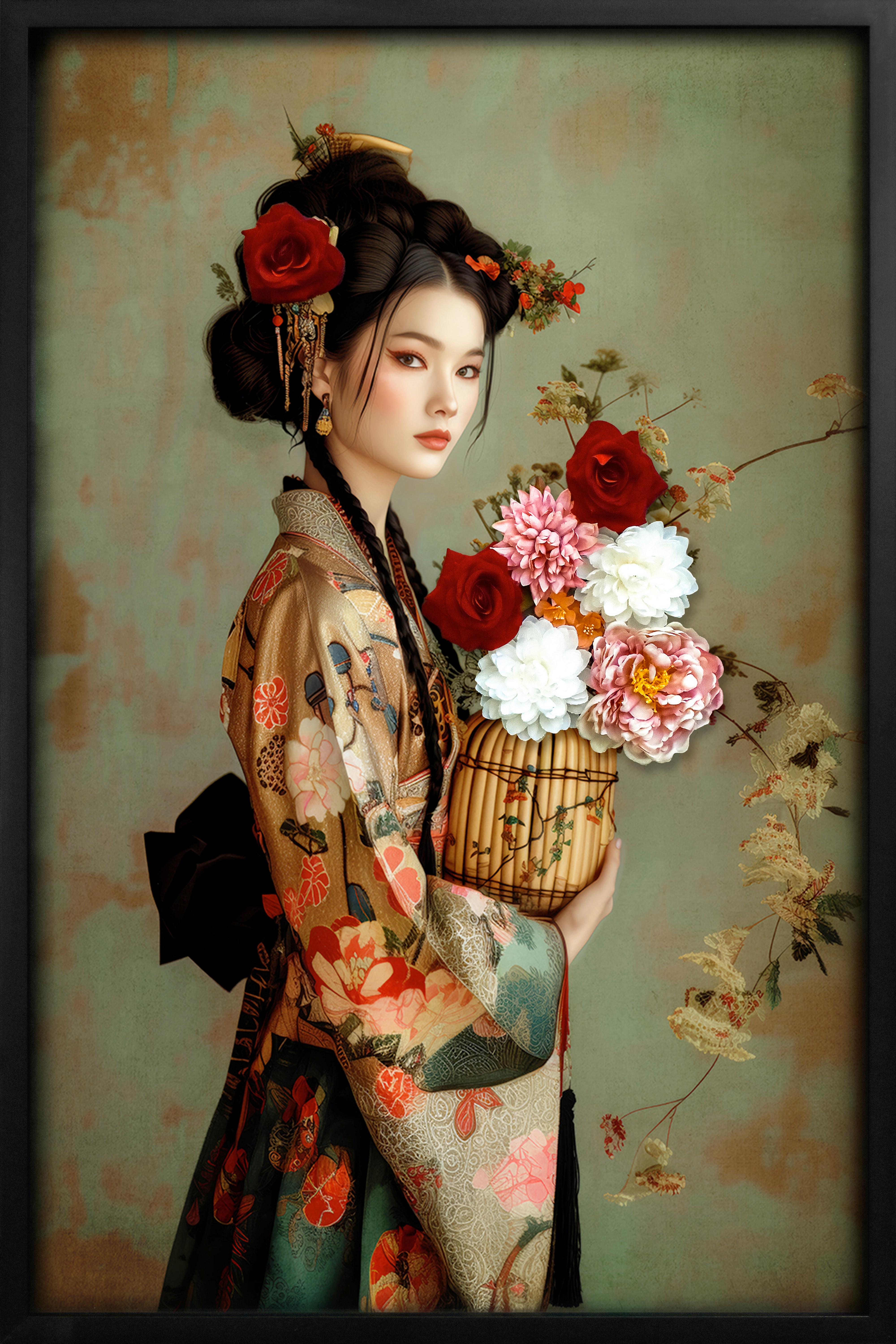 Keilrahmenbild Denise Small Multicolor - Multicolor/Schwarz, MODERN, Kunststoff (60/90cm) - Premium Living