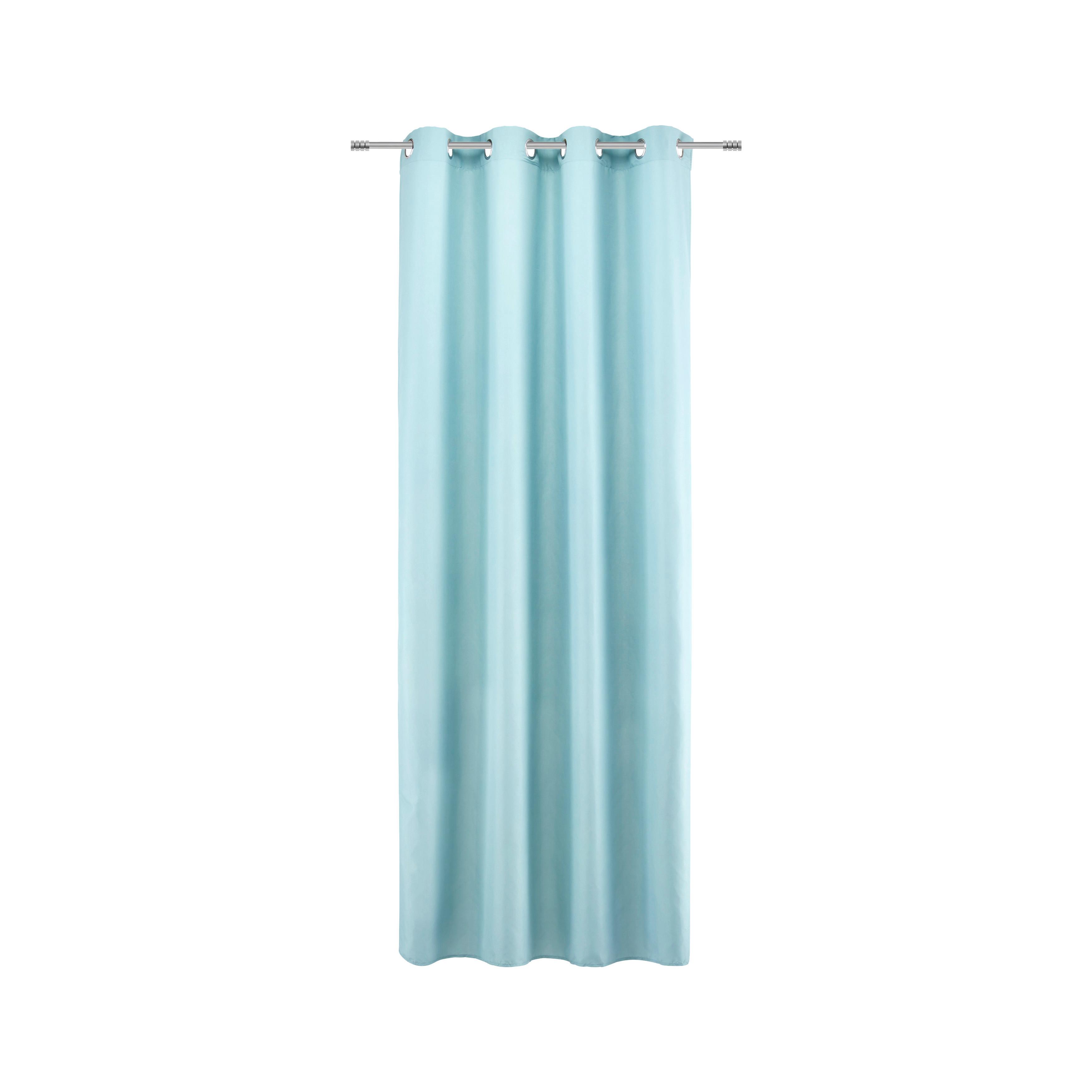 Ösenvorhang Abby in Türkis ca.140x235cm - Türkis, KONVENTIONELL, Textil (140/235cm) - Modern Living