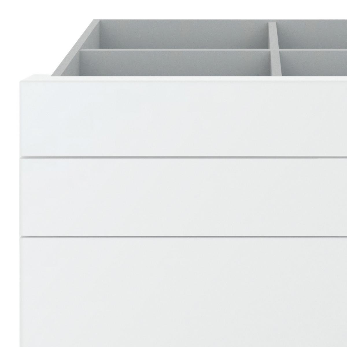 set sertare UNIT - alb lucios intens, Modern, material pe bază de lemn (91/50,3/47cm) - Ondega