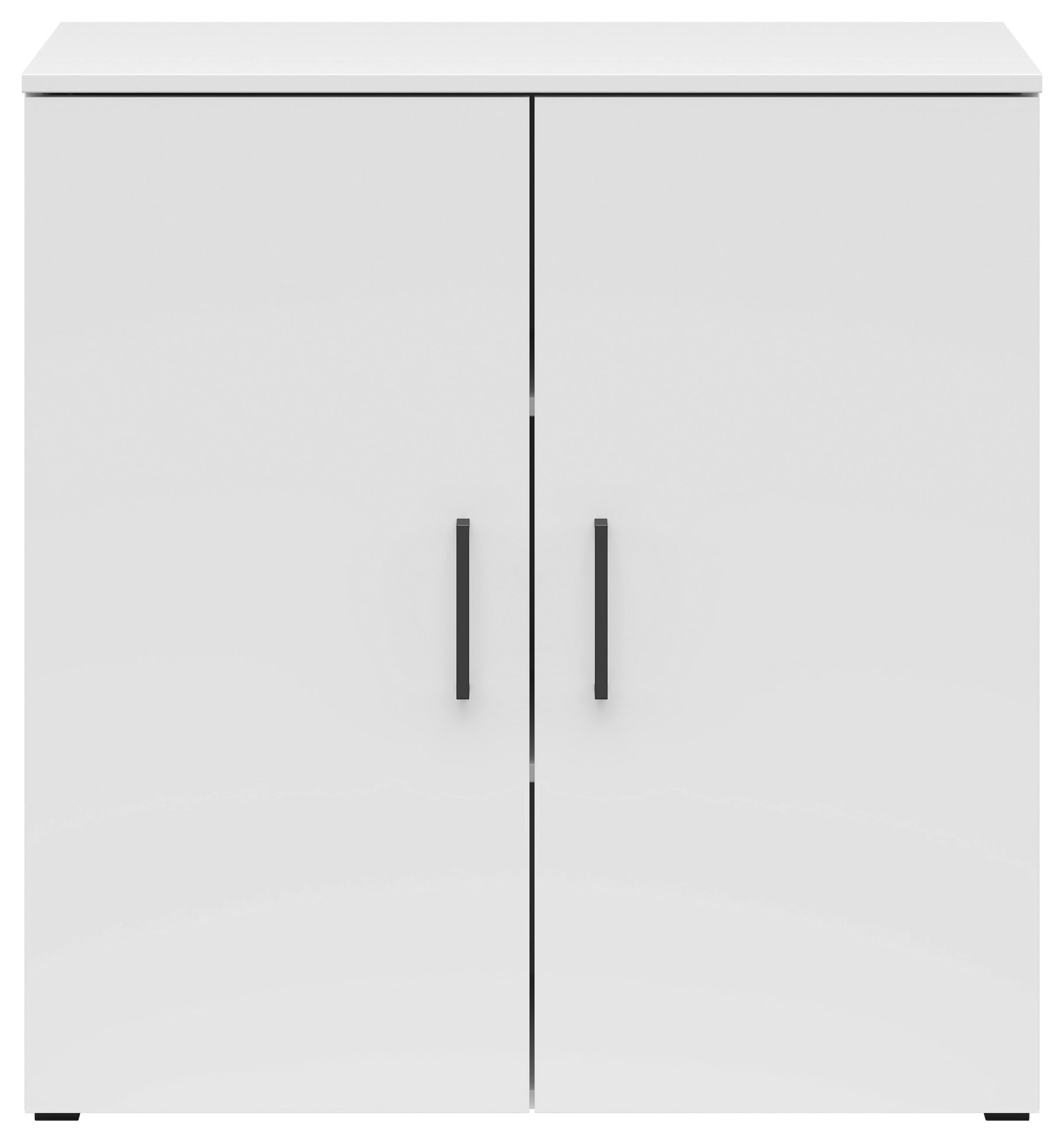Kommode Multistauraum Weiß - Anthrazit/Schwarz, MODERN, Holzwerkstoff/Kunststoff (80/83/40cm) - Mömax