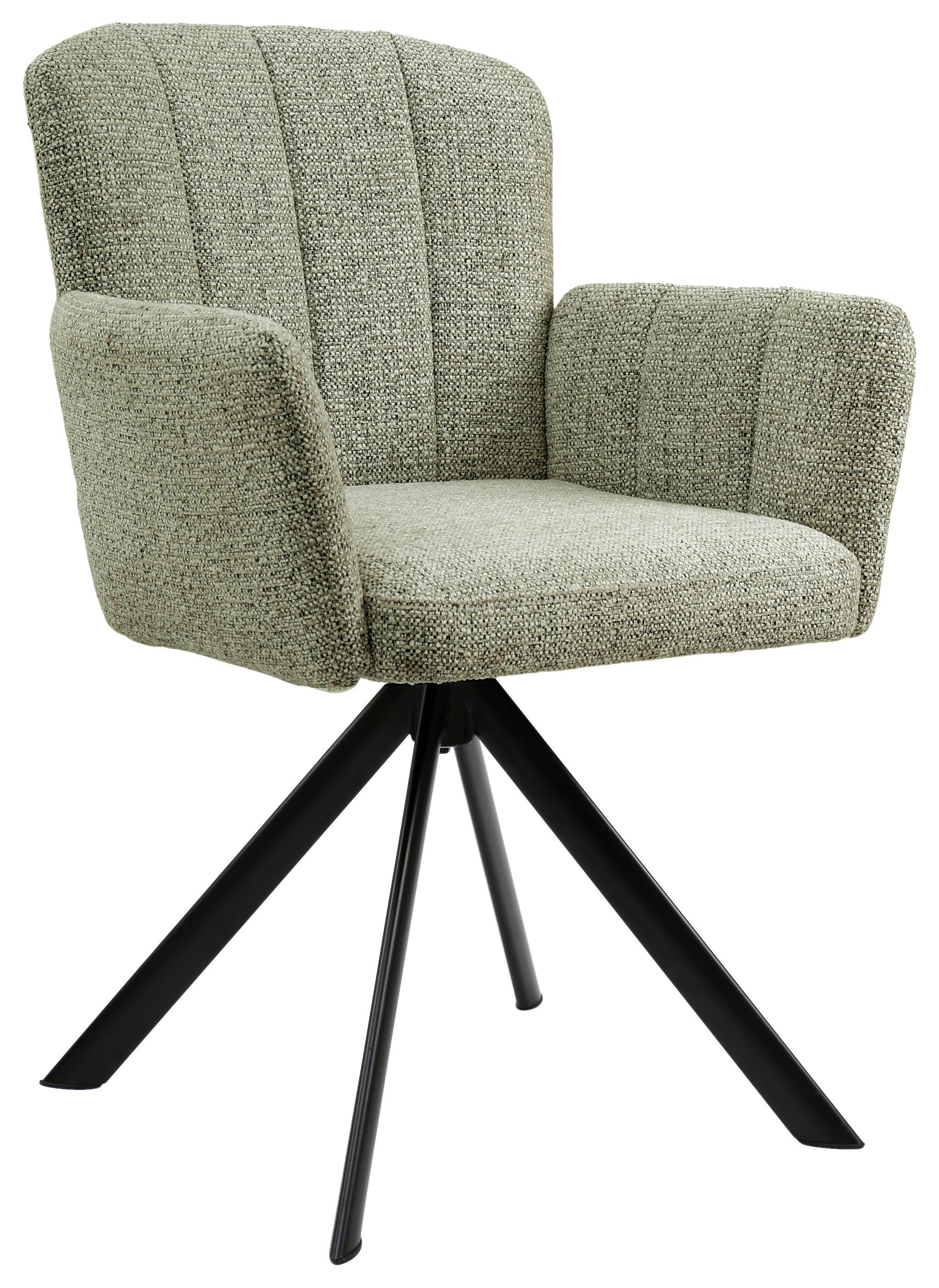 STOL MED ARMSTÖD NORA - grön/svart, Modern, metall/trä (61/87/65cm) - Premium Living