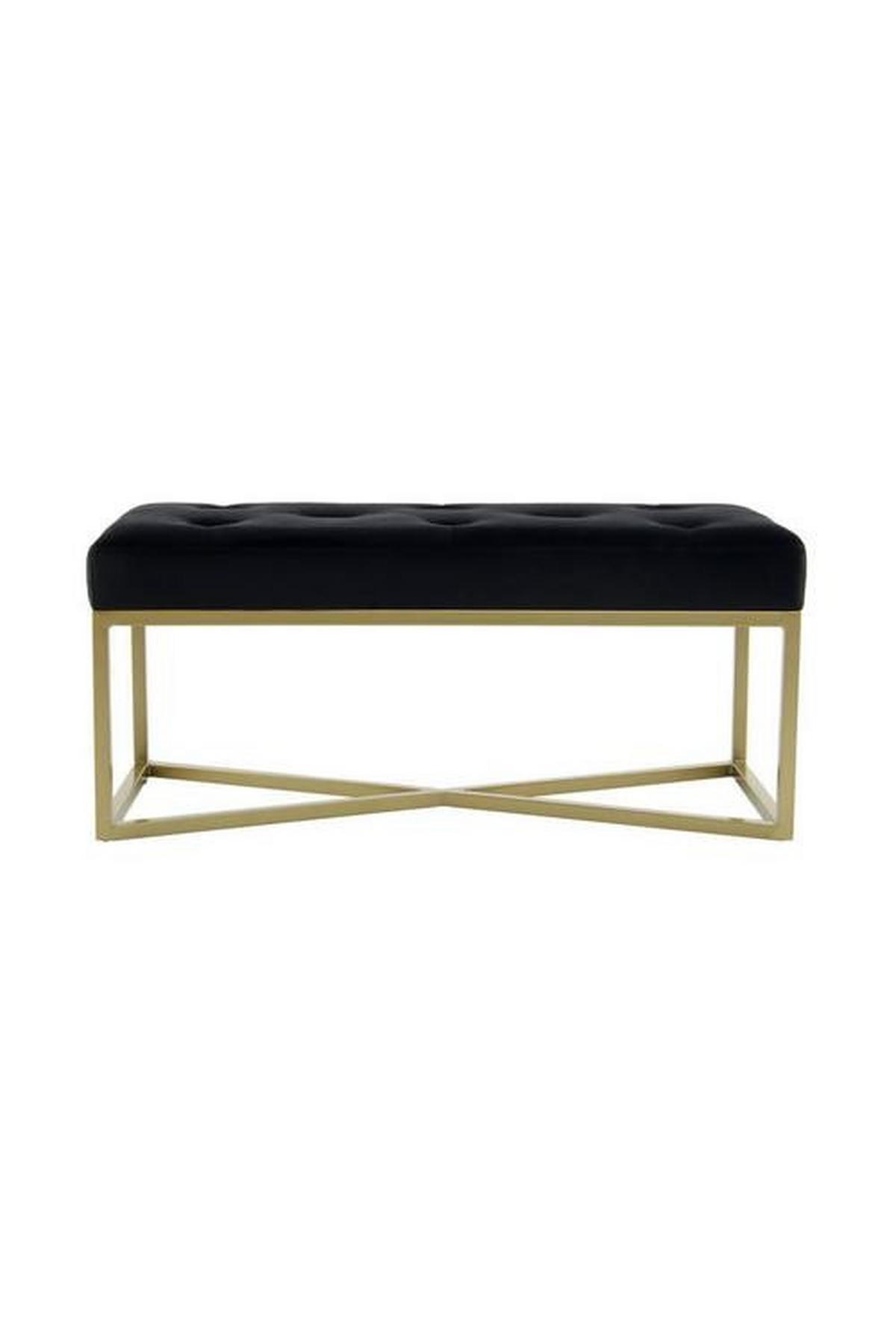 HOCKERBANK QMIZF-BLK - Goldfarben/Schwarz, Basics, Holzwerkstoff/Kunststoff (90/40/40cm) - Kayoom