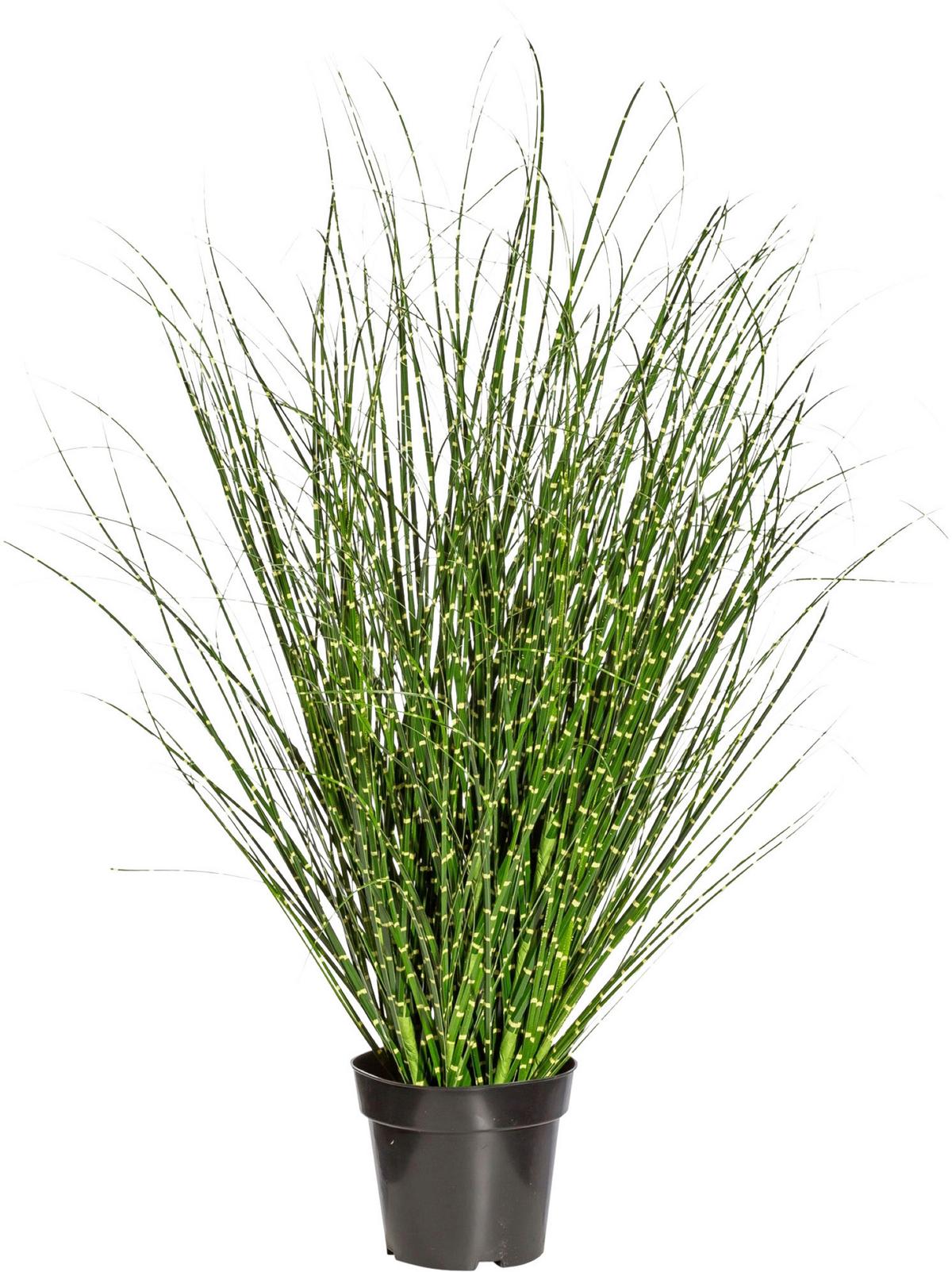 Kunstpflanze Gräser Gelb/Grün ca. 110cm - Gelb/Schwarz, Design, Kunststoff (110cm) - P & B