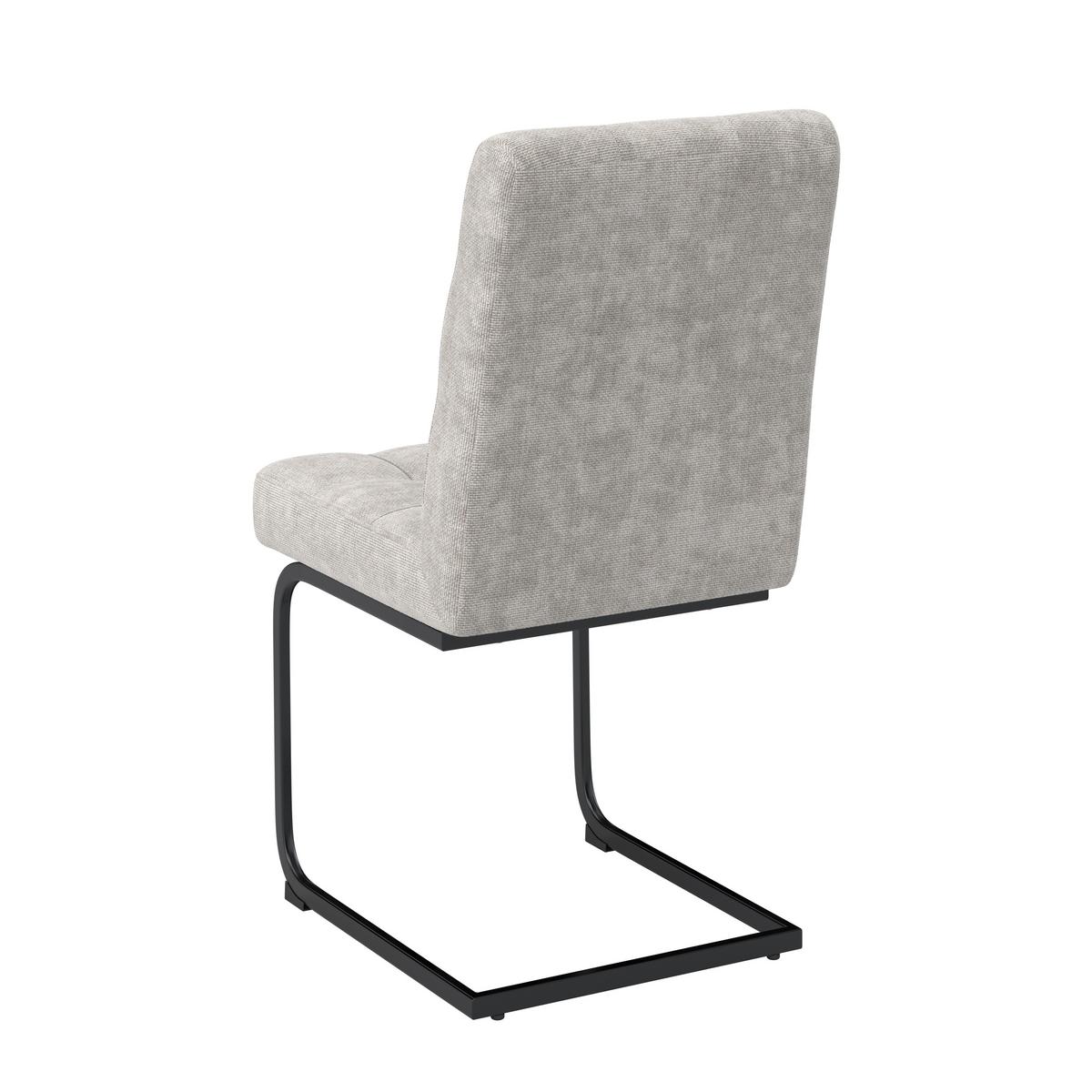 Schwingstuhl Nova Hellgrau Webstoff Gepolstert - Hellgrau/Schwarz, MODERN, Holz/Textil (46/97/62cm) - Bessagi Home