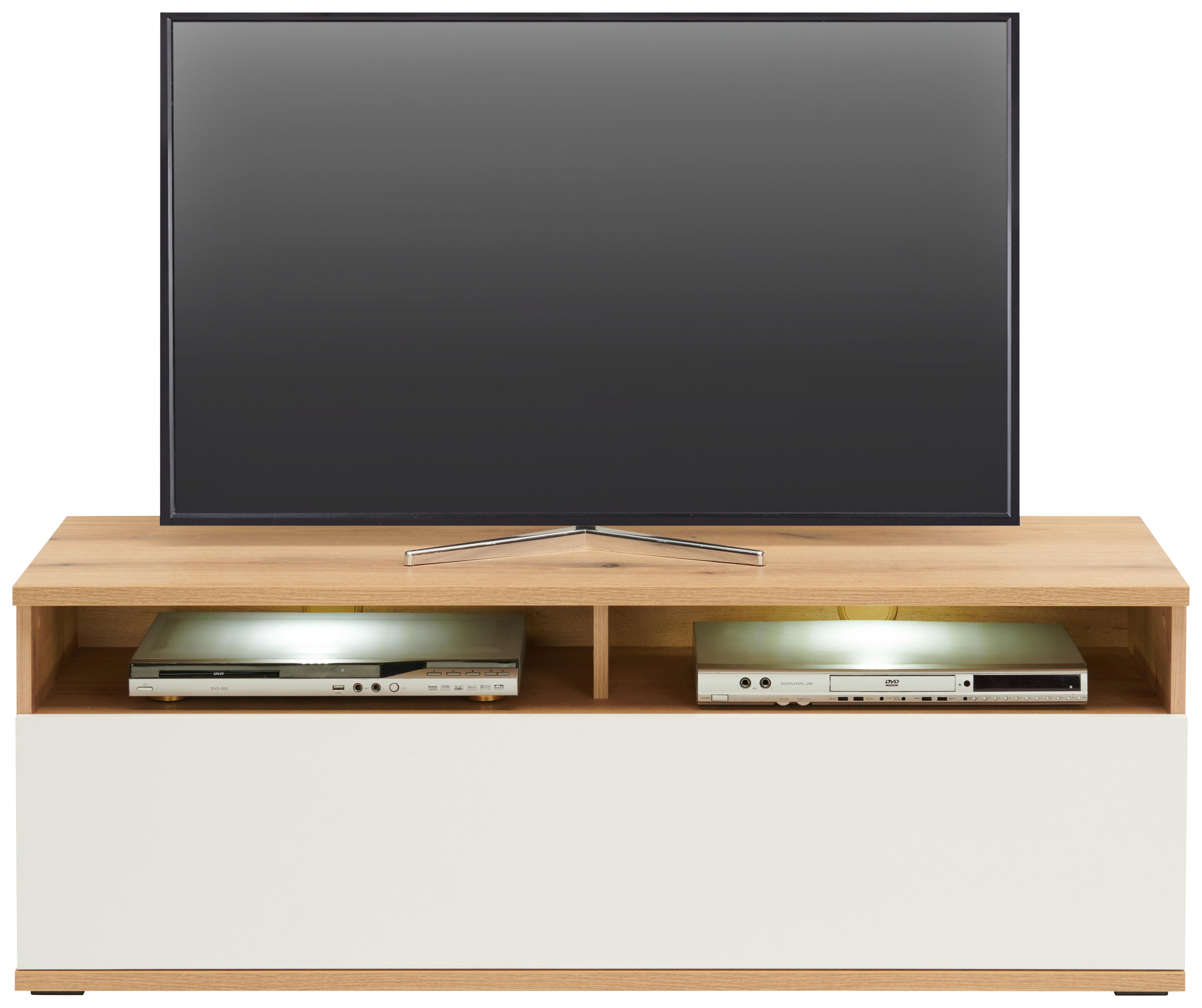 Tv-element Power, Barva Hrasta, Bela - Moderno, umetna masa/leseni material (127,5/46/40cm) - Mömax
