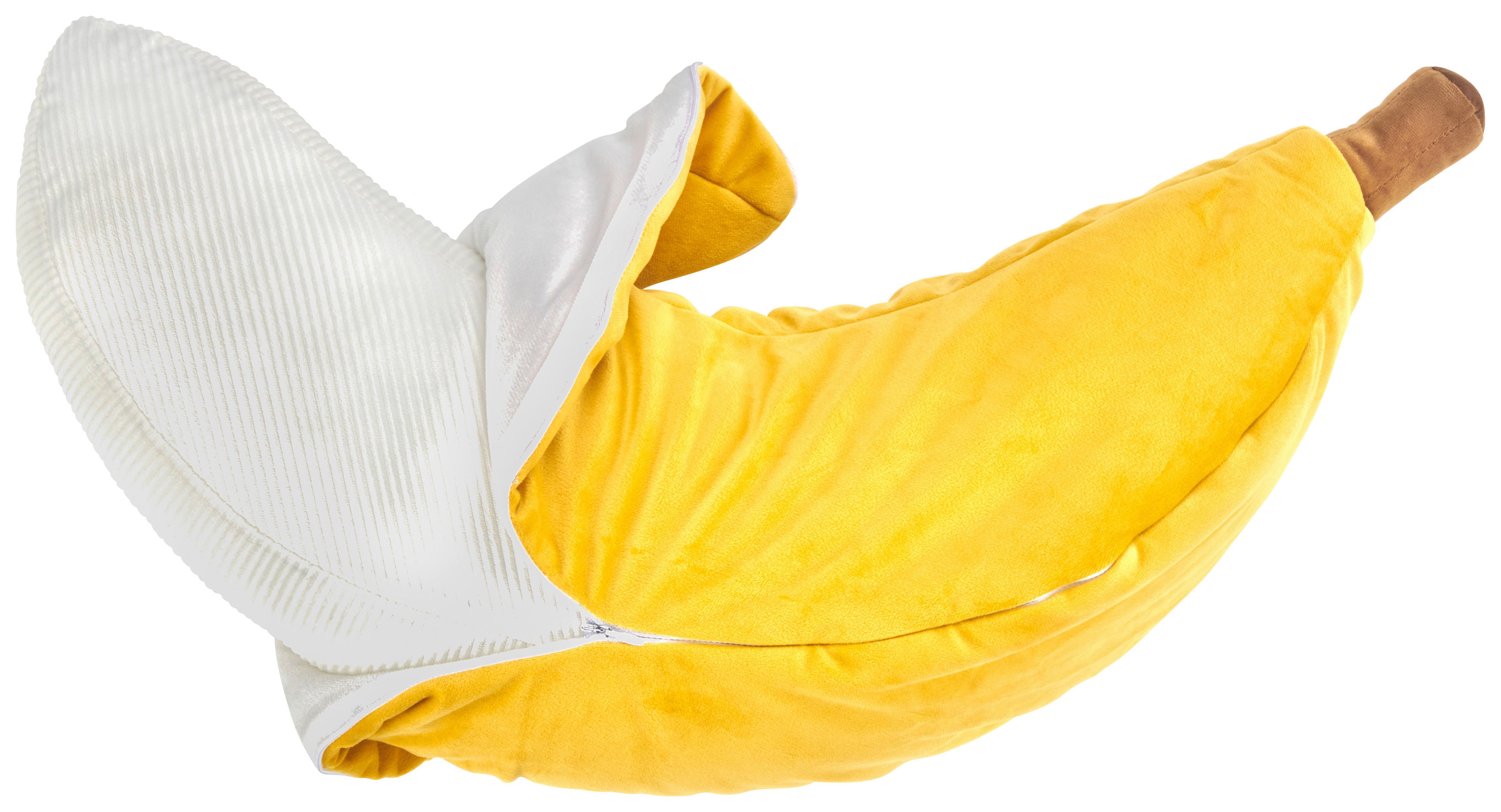 PODUSZKA DEKORACYJNA BANANA - żółty, tkanina (17/53cm) - Esposa