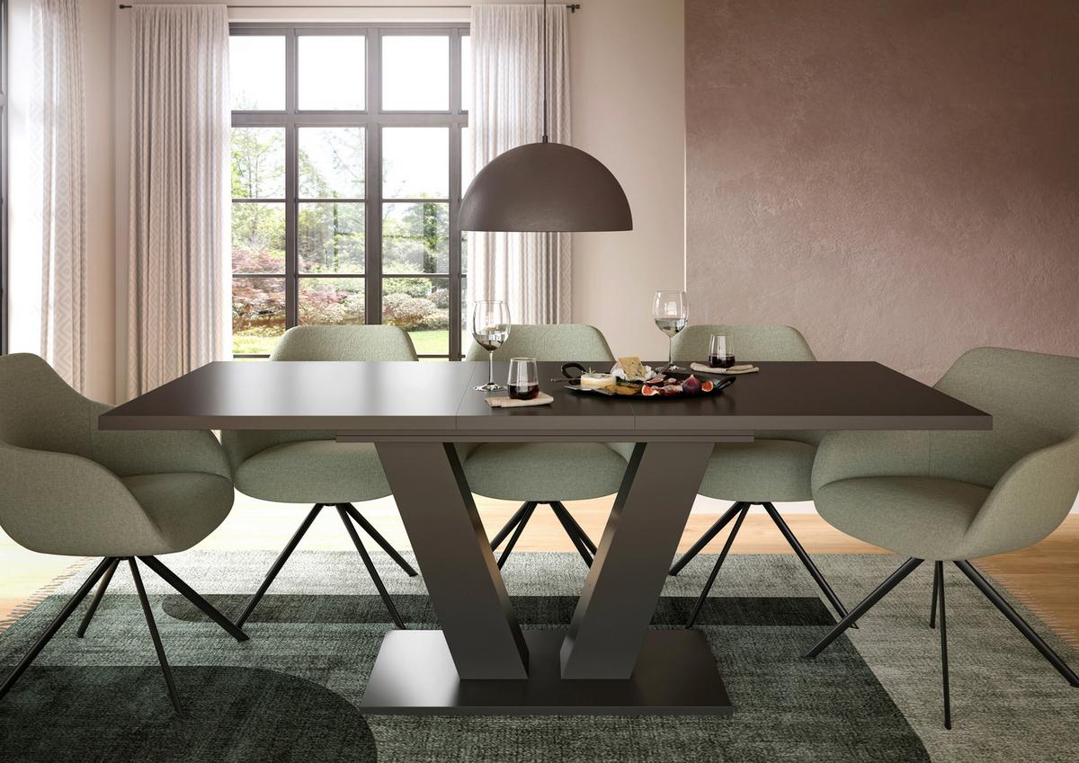 Raztegljiva Miza Marlon V 150 Az, Temno Siva - siva, Trend, leseni material (150-190/90/75cm)