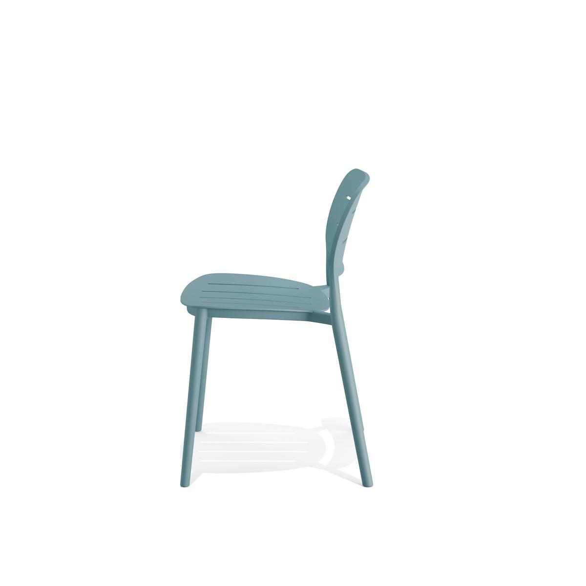 Stapelsessel 4er-Set in Blau Kunststoff - Blau, MODERN, Kunststoff (46/79/53cm) - Gardenson