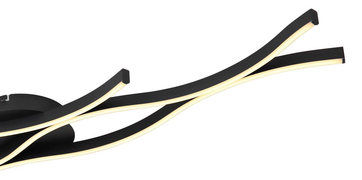 LED-DECKENLEUCHTE 67206D GERONIMO - Weiss/Schwarz, Design, Kunststoff/Metall (108/18/6cm) - Globo