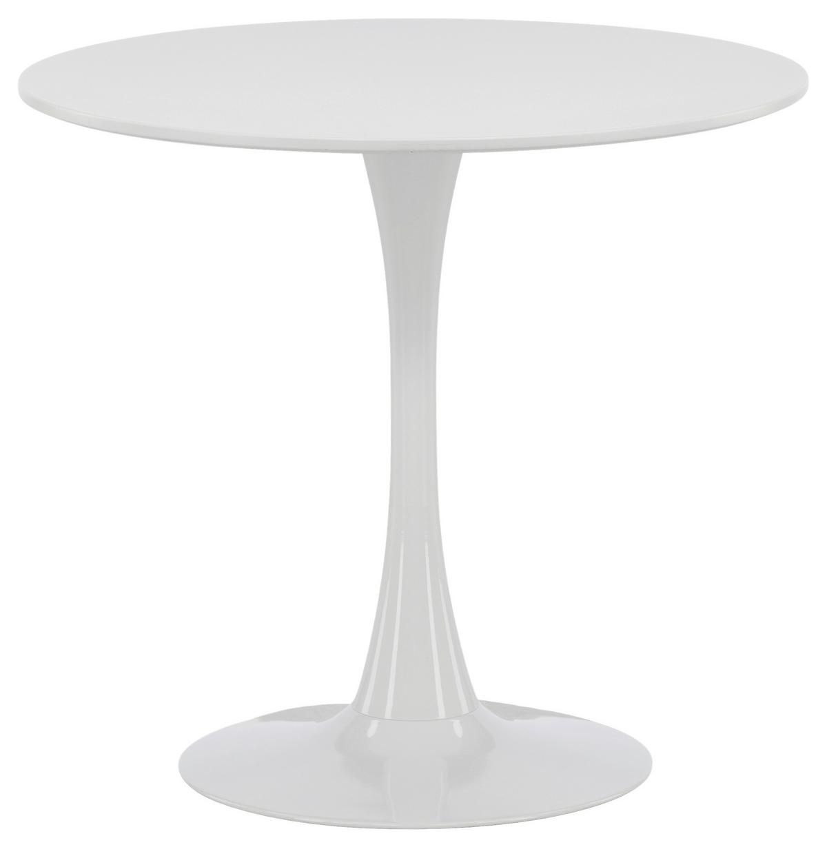 Esstisch Hamden Ø ca. 80 cm Weiß - Hellgrau/Weiß, Design, Holzwerkstoff/Metall (80/80/75cm) - Livetastic