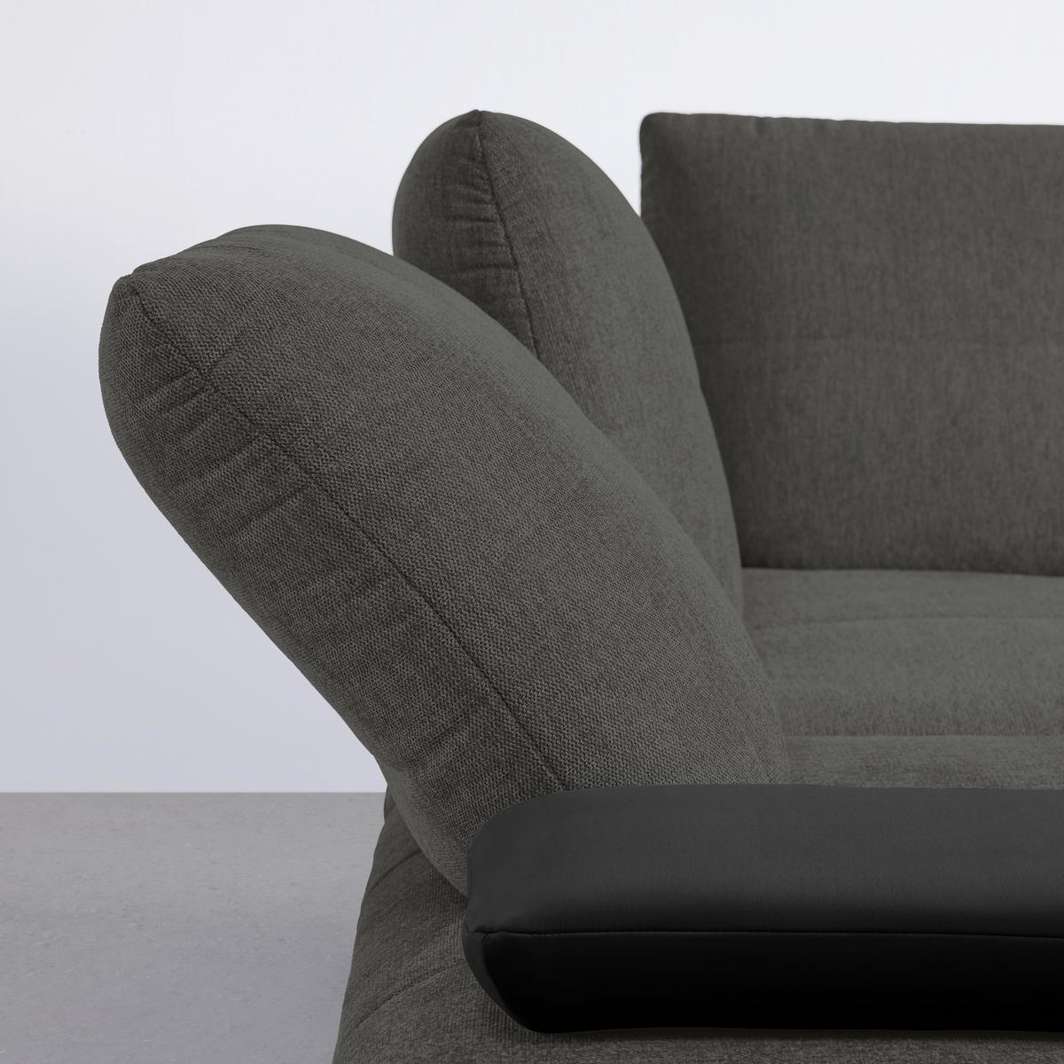 Wohnlandschaft Trendy Anthrazit/Schwarz - Anthrazit/Schwarz, MODERN, Holzwerkstoff/Textil (250/93/310cm) - Premium Living