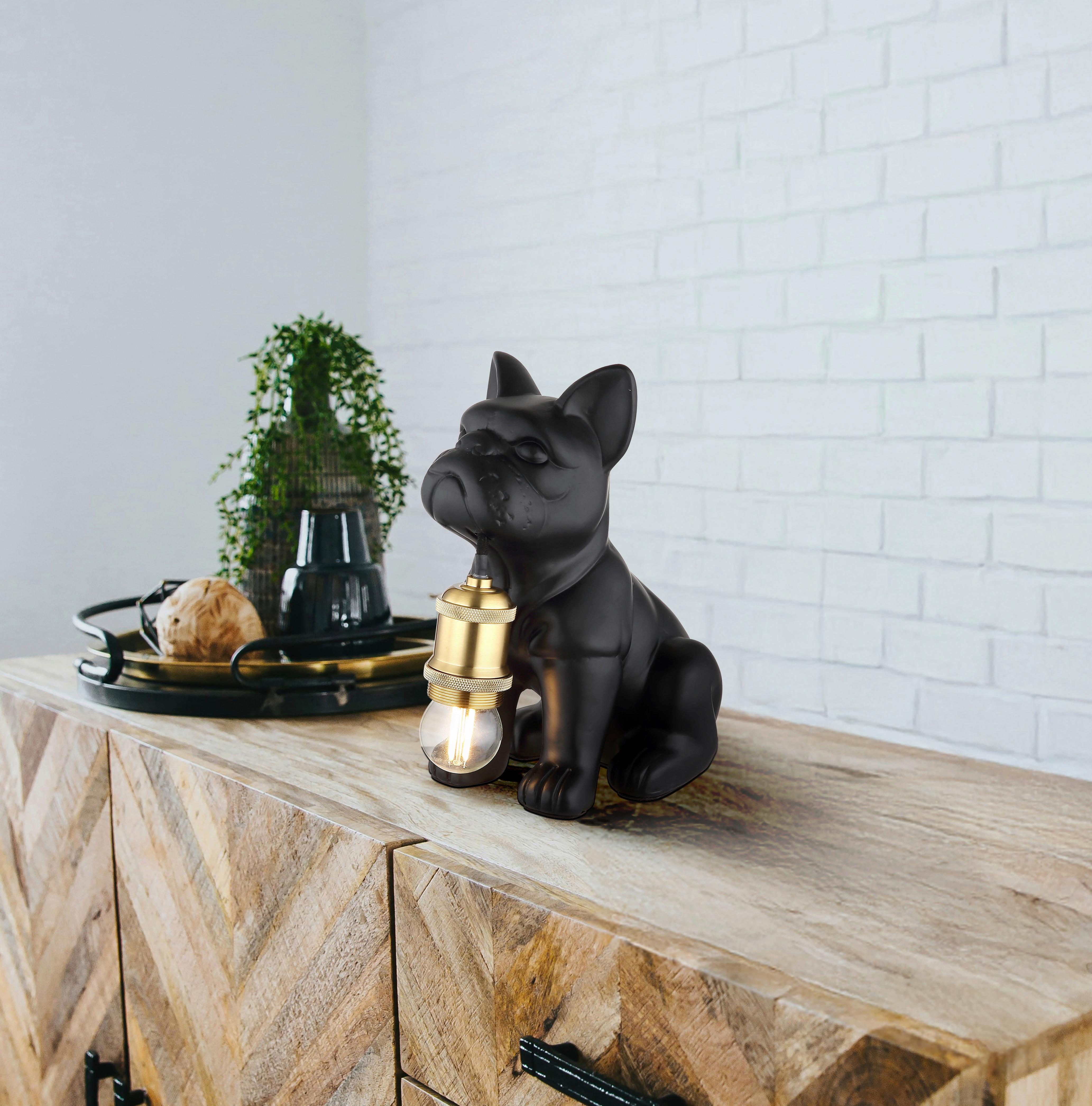 Tischleuchte Carlos Schwarz/Kupfer max. 60 Watt - Schwarz/Kupferfarben, Basics, Keramik/Metall (19,5/12,5/24cm)