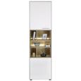 Vitrine in Weiß - Edelstahlfarben/Eichefarben, MODERN, Holzwerkstoff/Kunststoff (57/200/42cm) - Premium Living Vitrine in Weiß - Edelstahlfarben/Eichefarben, MODERN, Holzwerkstoff/Kunststoff (57/200/42cm) - Premium Living