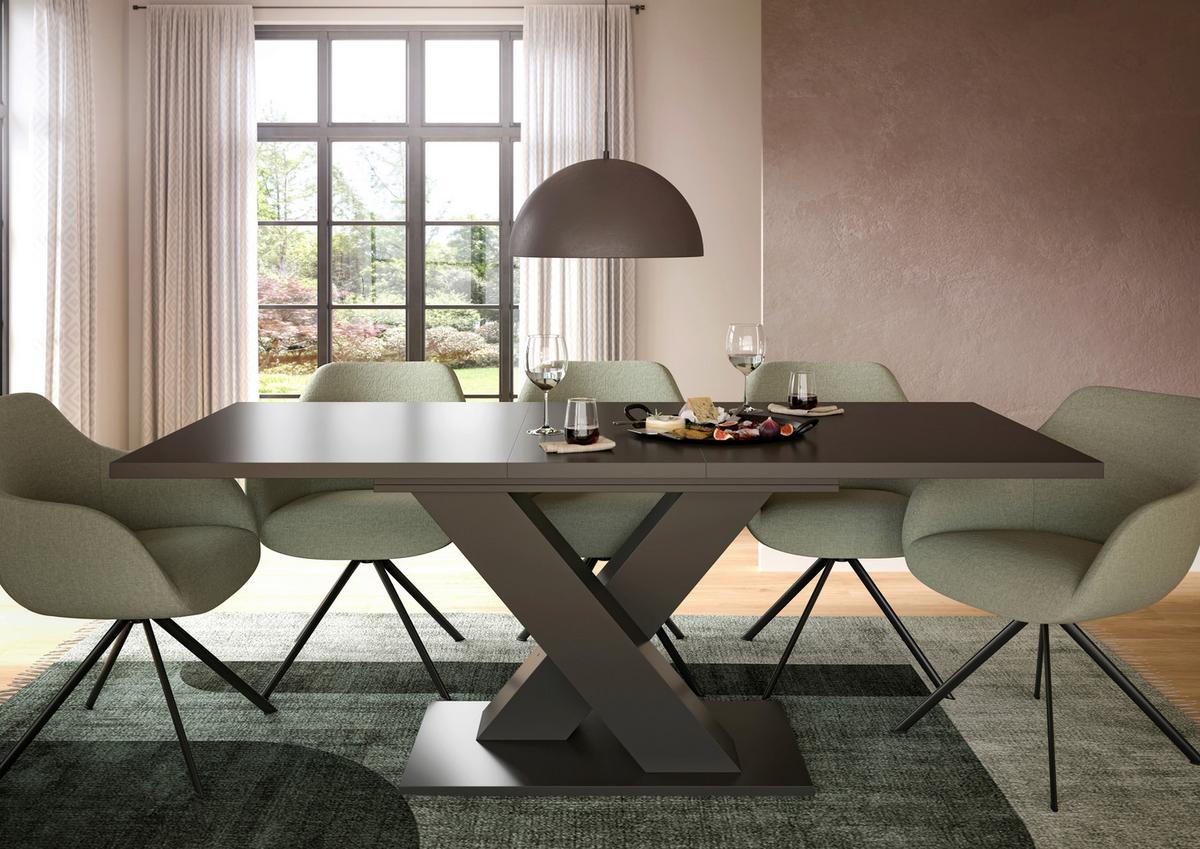 Raztegljiva Miza Marlon 150 Az, Temno Siva - temno siva, Trend, leseni material (150-190/76/90cm)