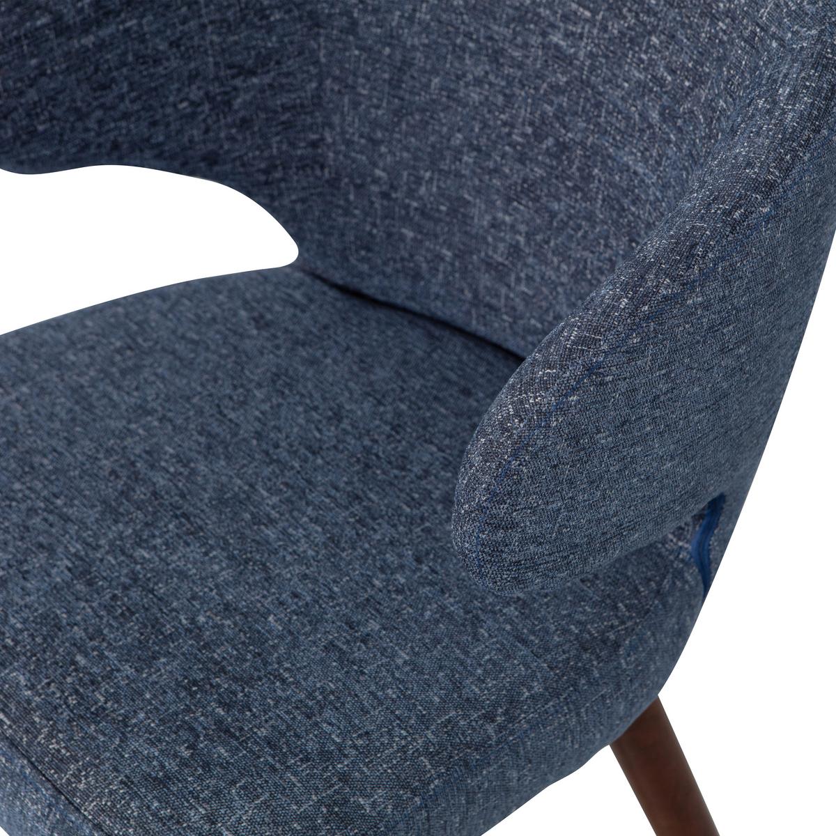 Armlehnstuhl-Set Cape Blau B: 55cm - Blau/Dunkelbraun, MODERN, Holzwerkstoff/Textil (55/77/65cm) - Livetastic
