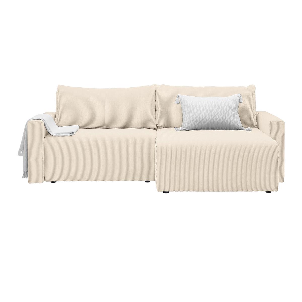 Ecksofa Dios Beige - Beige/Schwarz, MODERN, Holz/Kunststoff (228/91/146cm) - Based