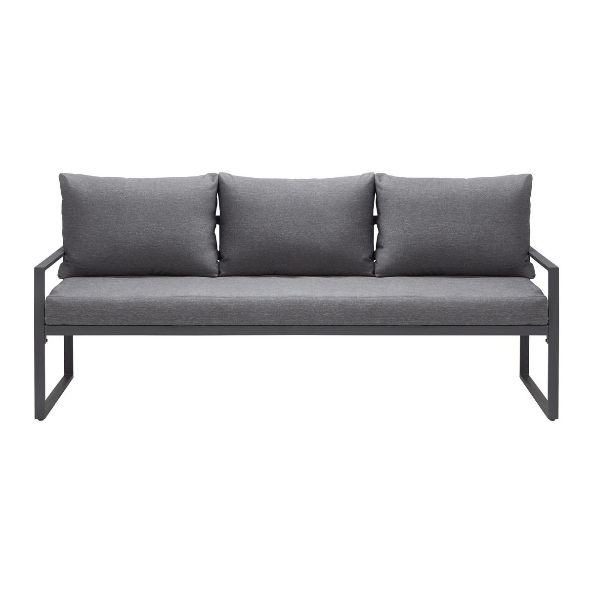 Kerti Garnitúra Louisiana - fekete/antracit, Modern, Üveg/textil (179/66/69cm) - Mömax