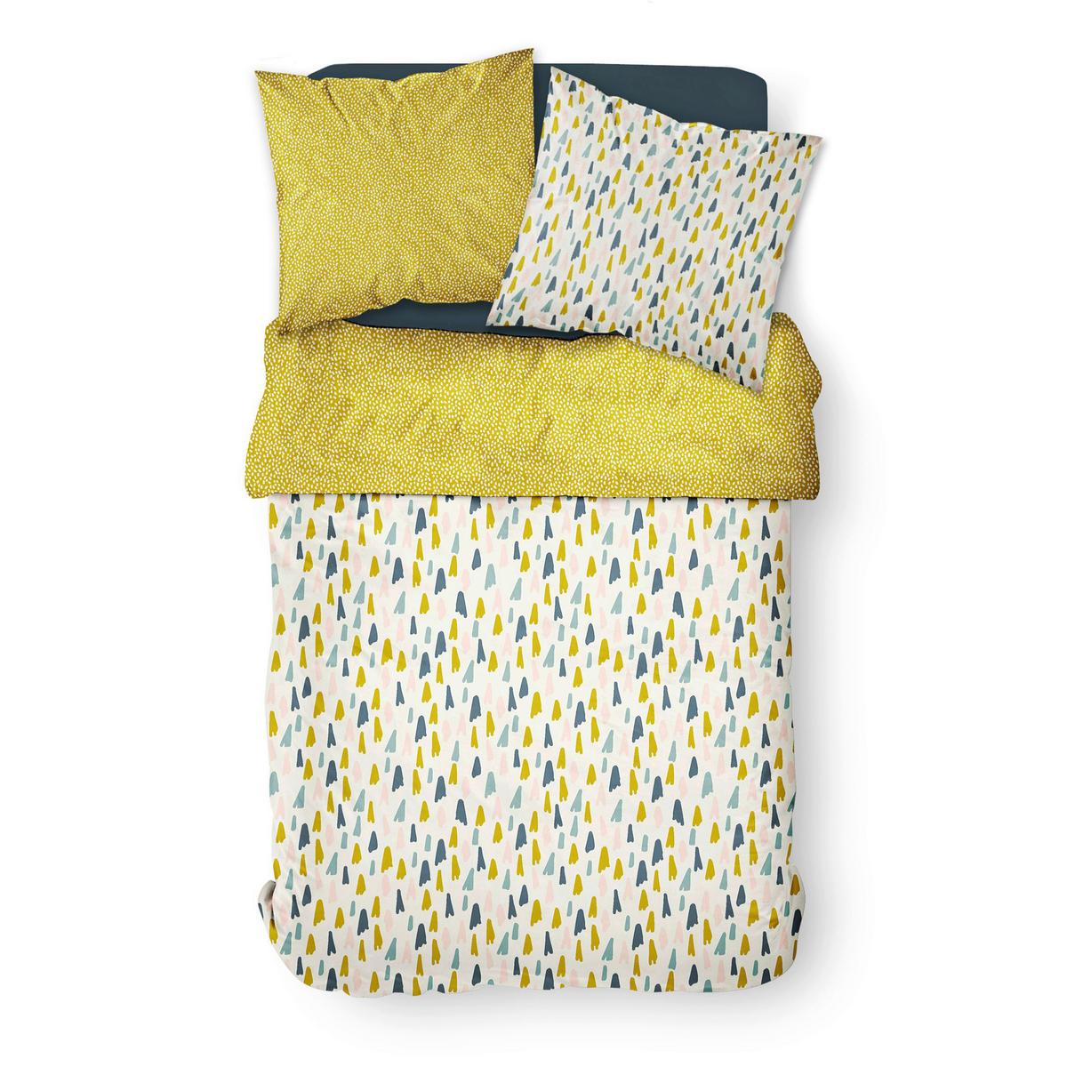 Ágyneműhuzat-garnitúra 3 Részes Fehér/sárga - textil