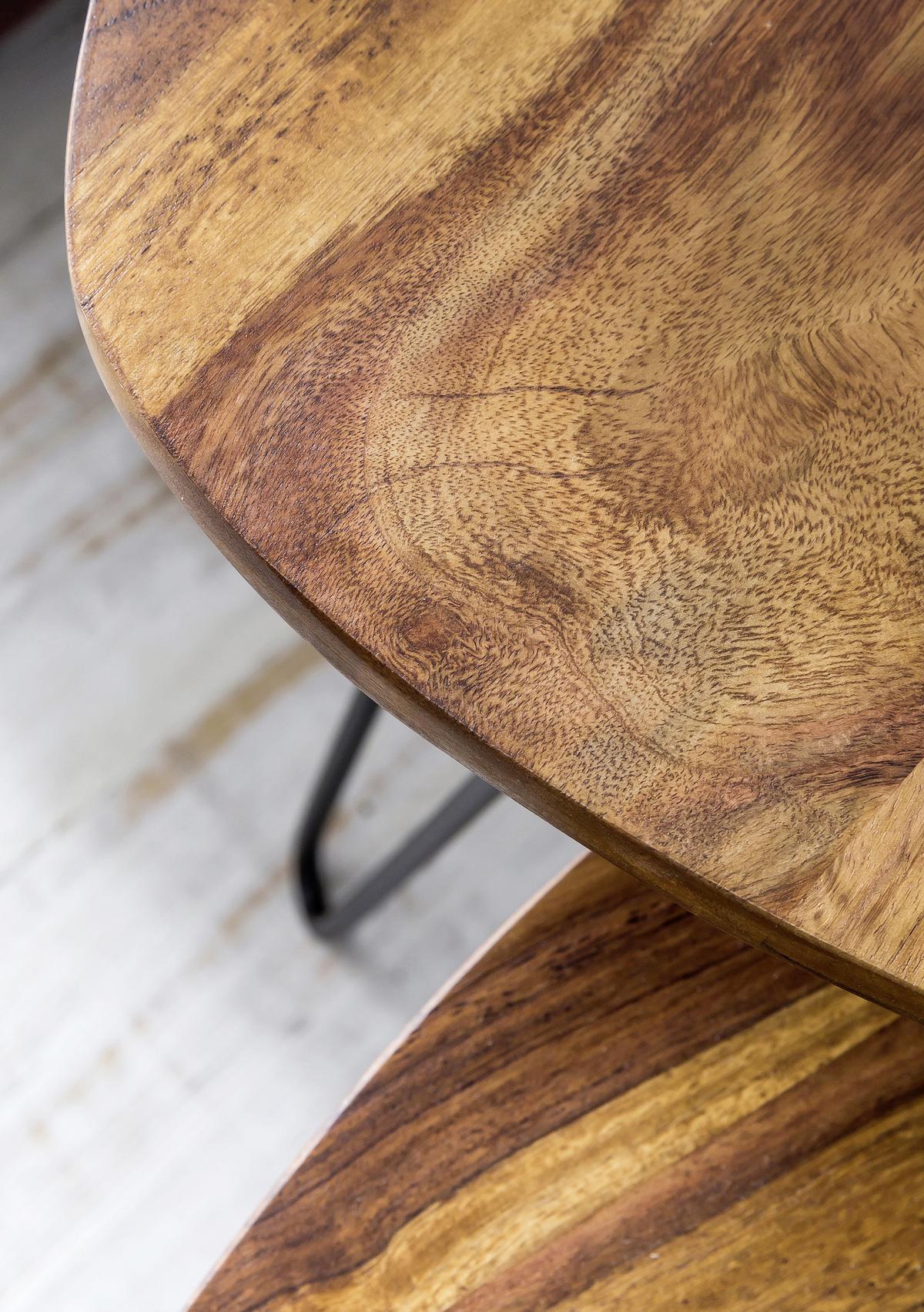 SATZTISCH WL5.659 - Sheeshamfarben/Schwarz, Design, Holz/Metall (60/56/60cm) - MID.YOU