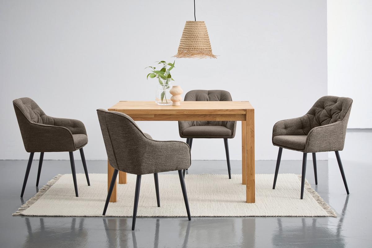 KRZESŁO Z PODŁOKIETNIKAMI KIMMY -EXKLUSIV- - czarny/brązowy, Design, metal/tkanina (56/82/61,5cm) - Novel