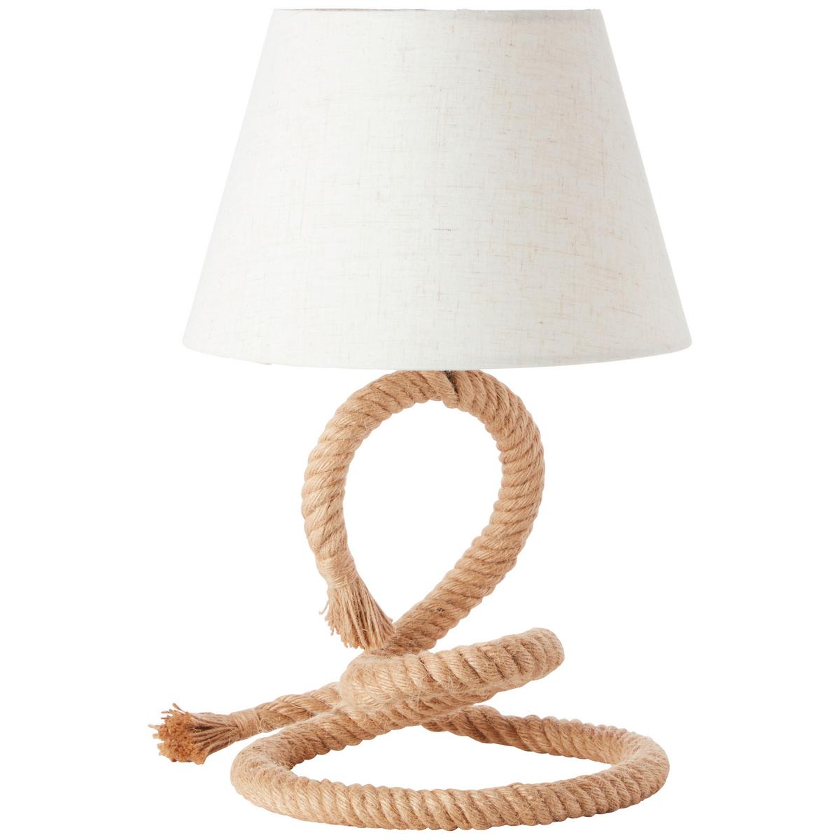 Tischleuchte Sailor Naturfarben/Weiß max. 40 Watt - Naturfarben/Weiß, Natur, Textil (25/40cm) - Brilliant