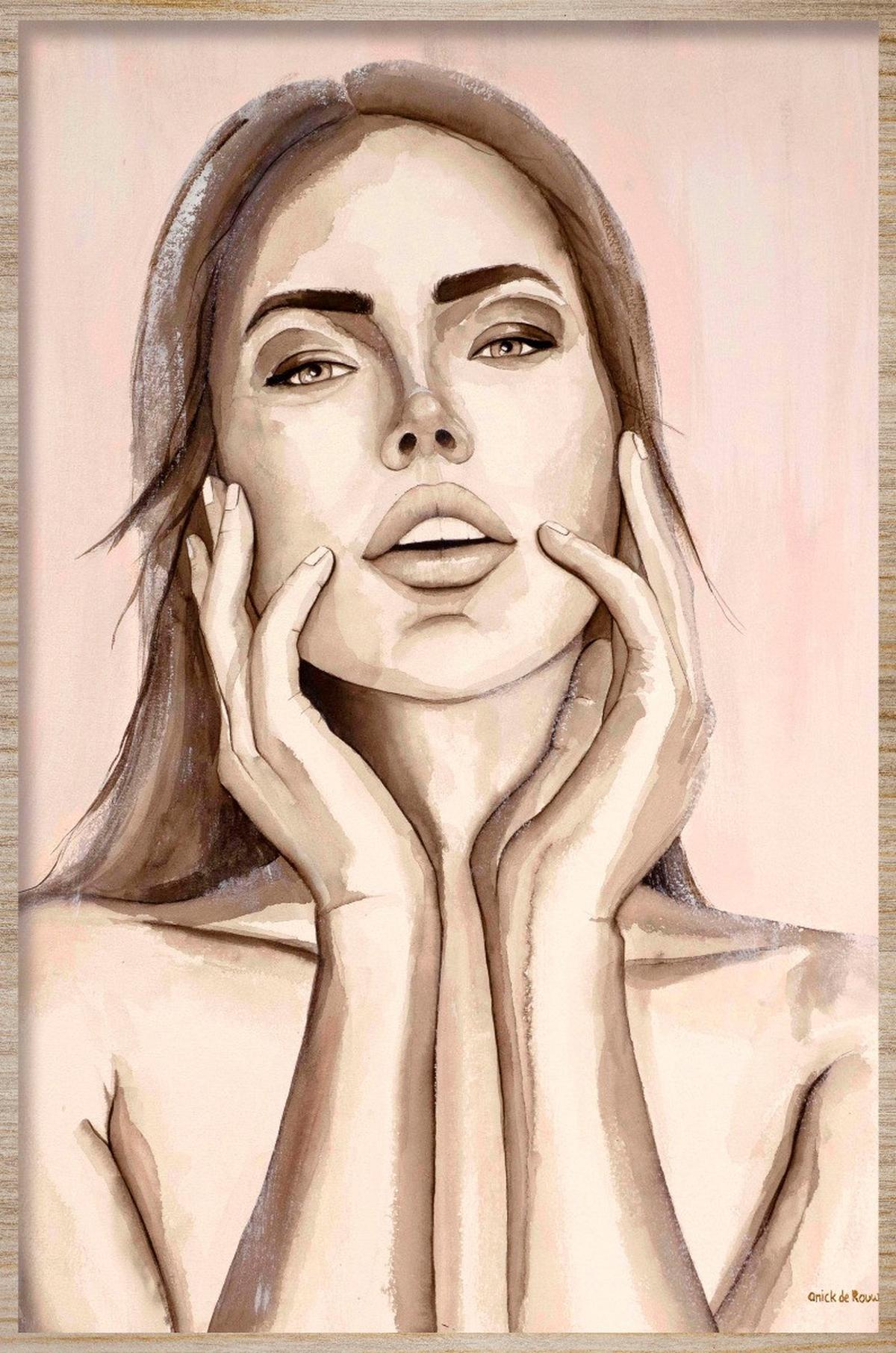 BILD STL-DE-ROUW-001-80X120-AKVELT - Hellbraun/Altrosa, Basics, Holz/Kunststoff (80/120/10cm)