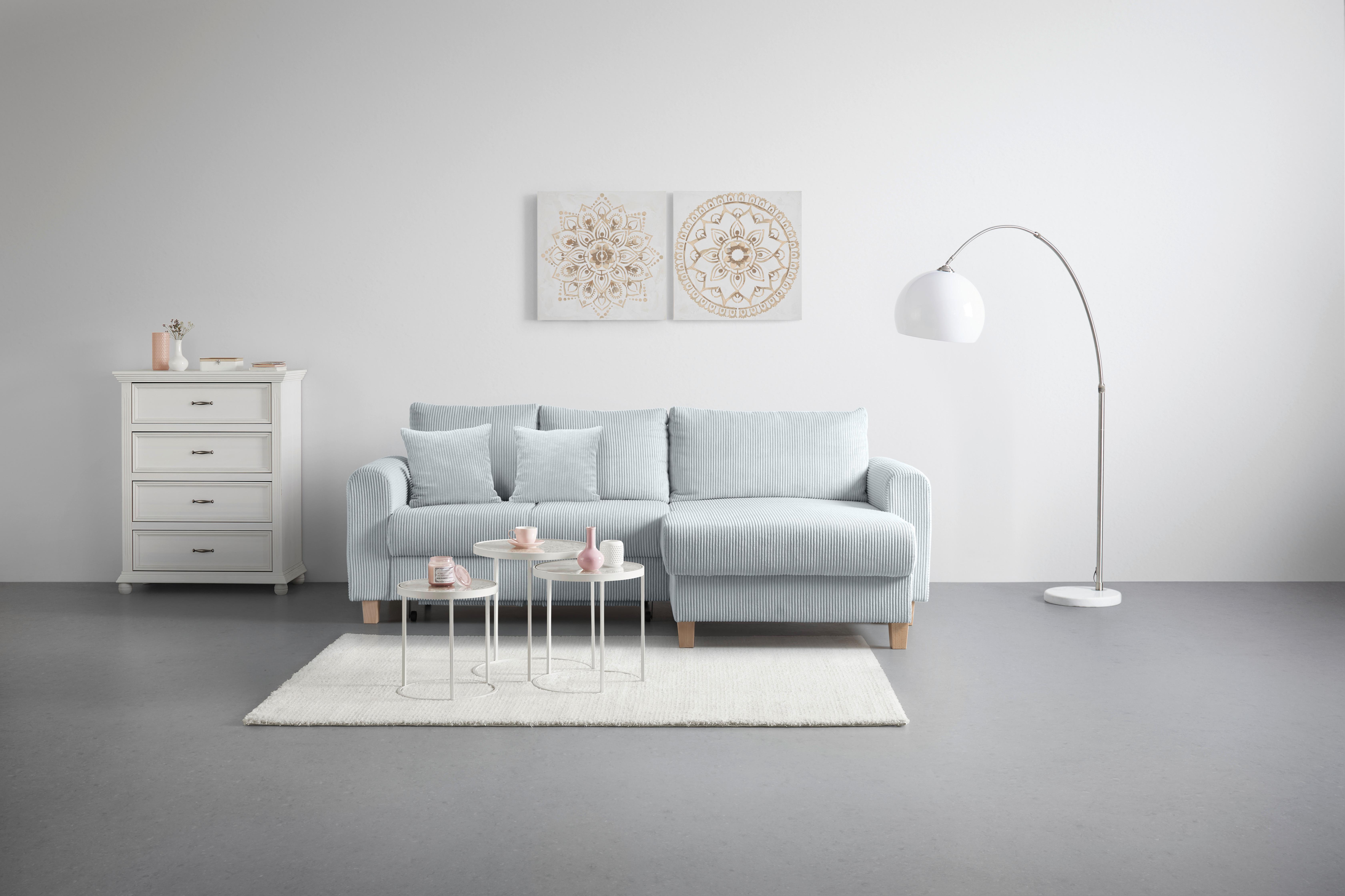 Wohnlandschaft Lille Grau - Hellbraun/Grau, MODERN, Holz/Textil (232/110/156cm) - Mömax