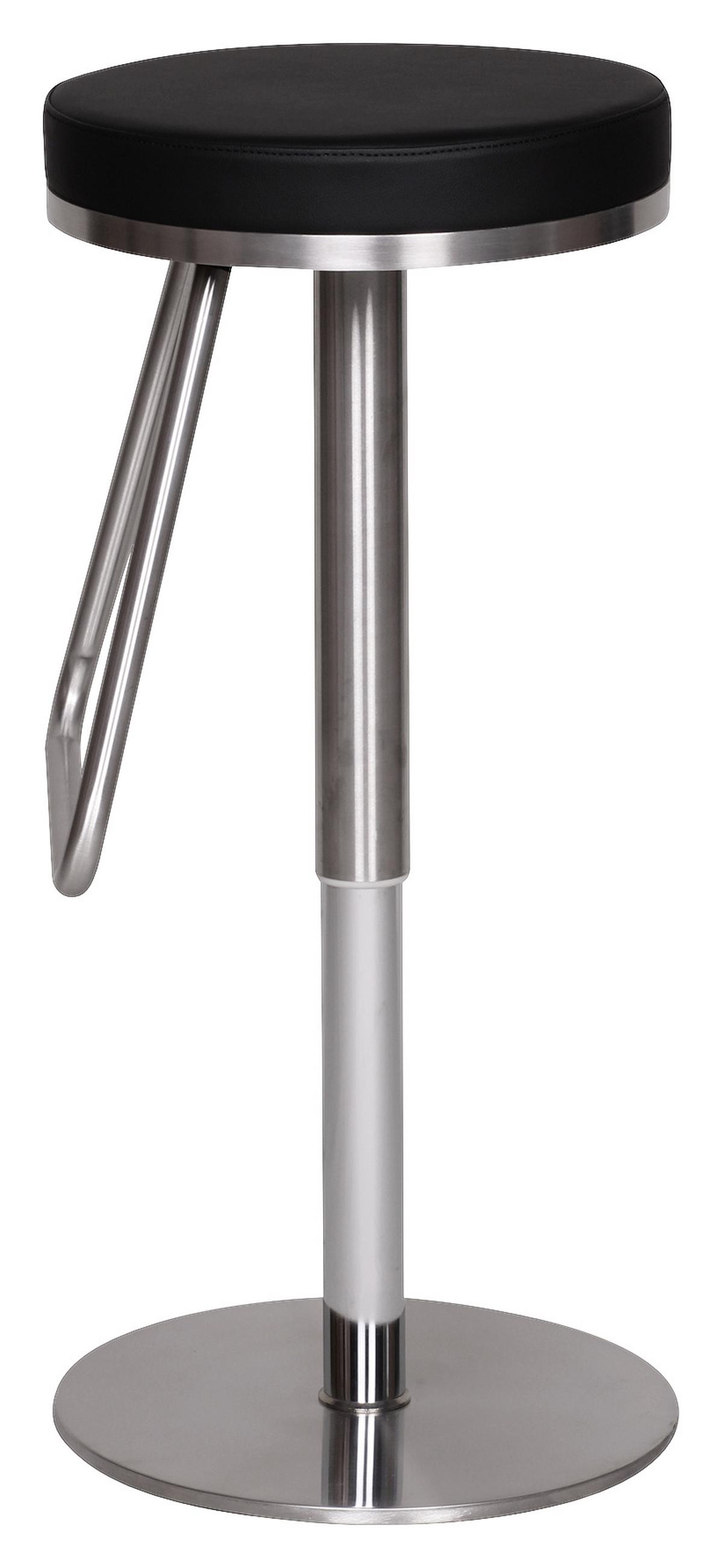 Barhocker 360° drehbar ca. 39x25 cm Schwarz - Silberfarben/Schwarz, MODERN, Textil/Metall (39/54/39cm) - MID.YOU