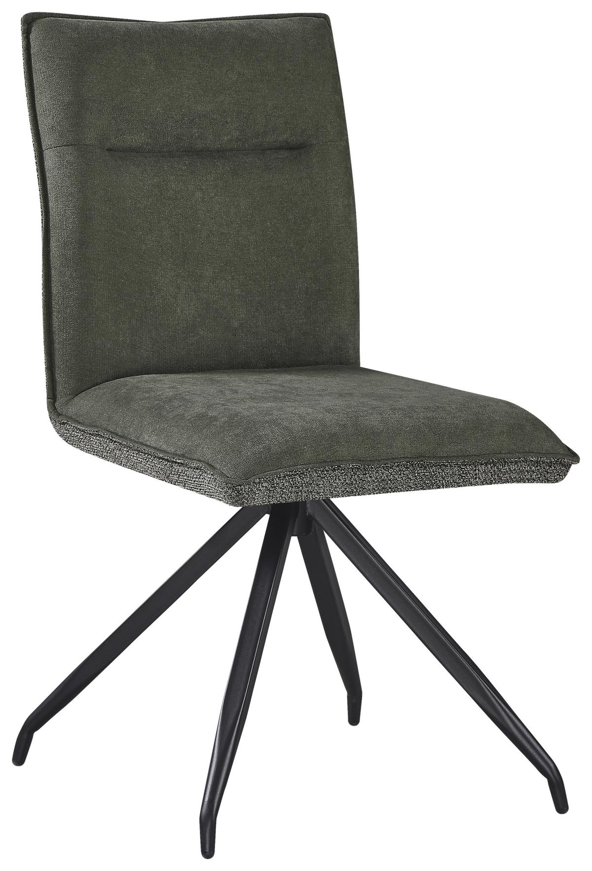 Stuhl Nova Grün - Schwarz/Grün, MODERN, Textil/Metall (47/88/63cm) - Premium Living